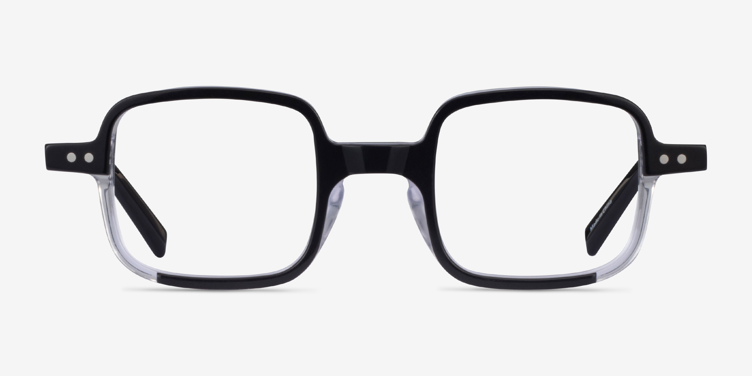 Montrose Black Clear AcétateMontures de lunettes de vue d'EyeBuyDirect, Vue de Face