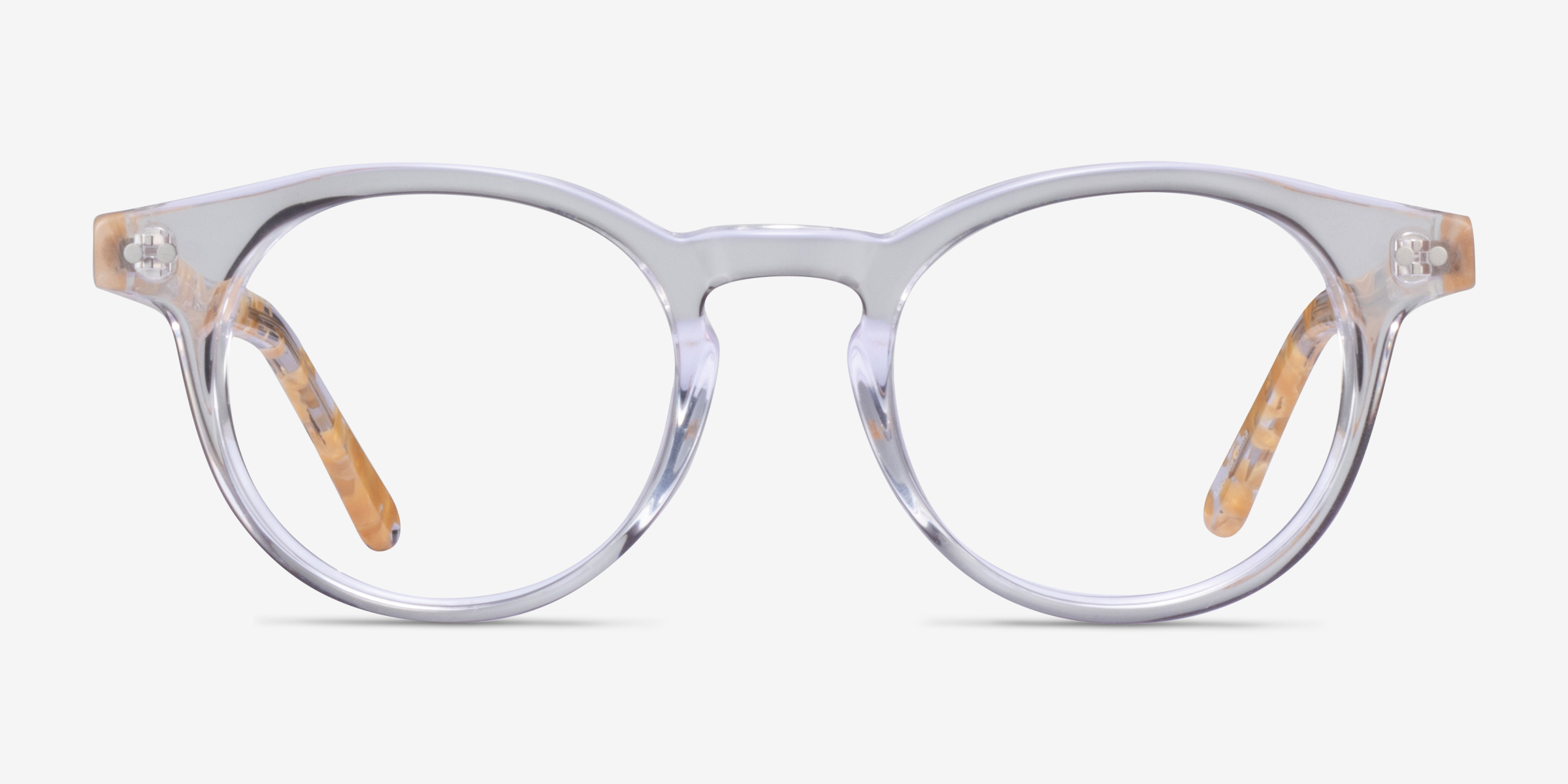 Luminary Clear Yellow AcétateMontures de lunettes de vue d'EyeBuyDirect, Vue de Face