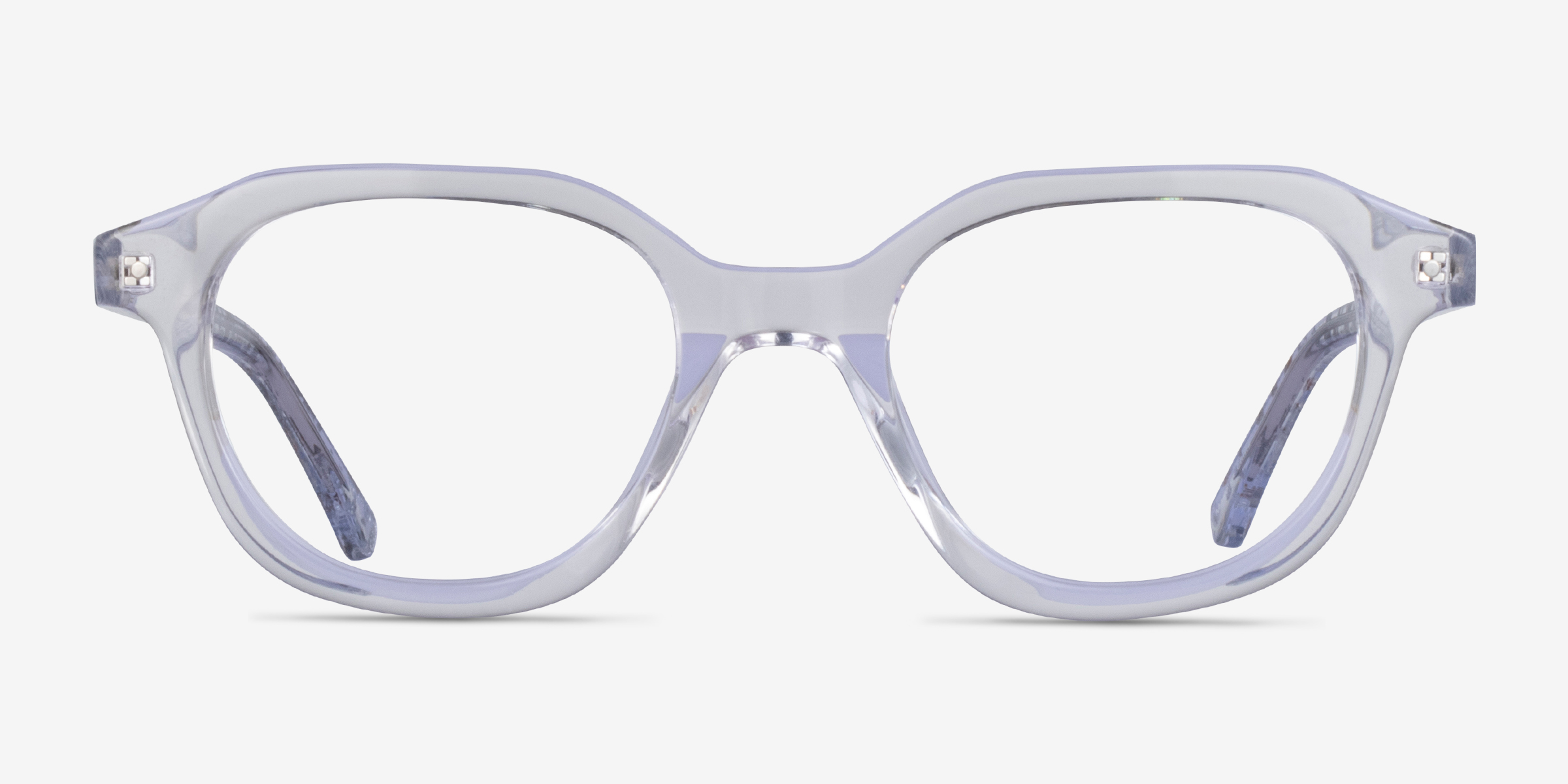 Knowledge Clear Silver AcétateMontures de lunettes de vue d'EyeBuyDirect, Vue de Face