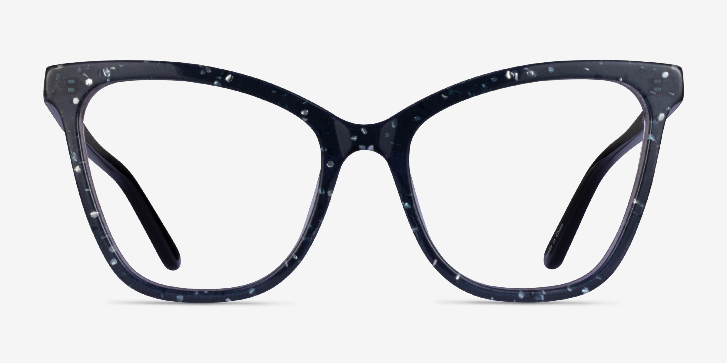 Mind Gray Black AcétateMontures de lunettes de vue d'EyeBuyDirect, Vue de Face