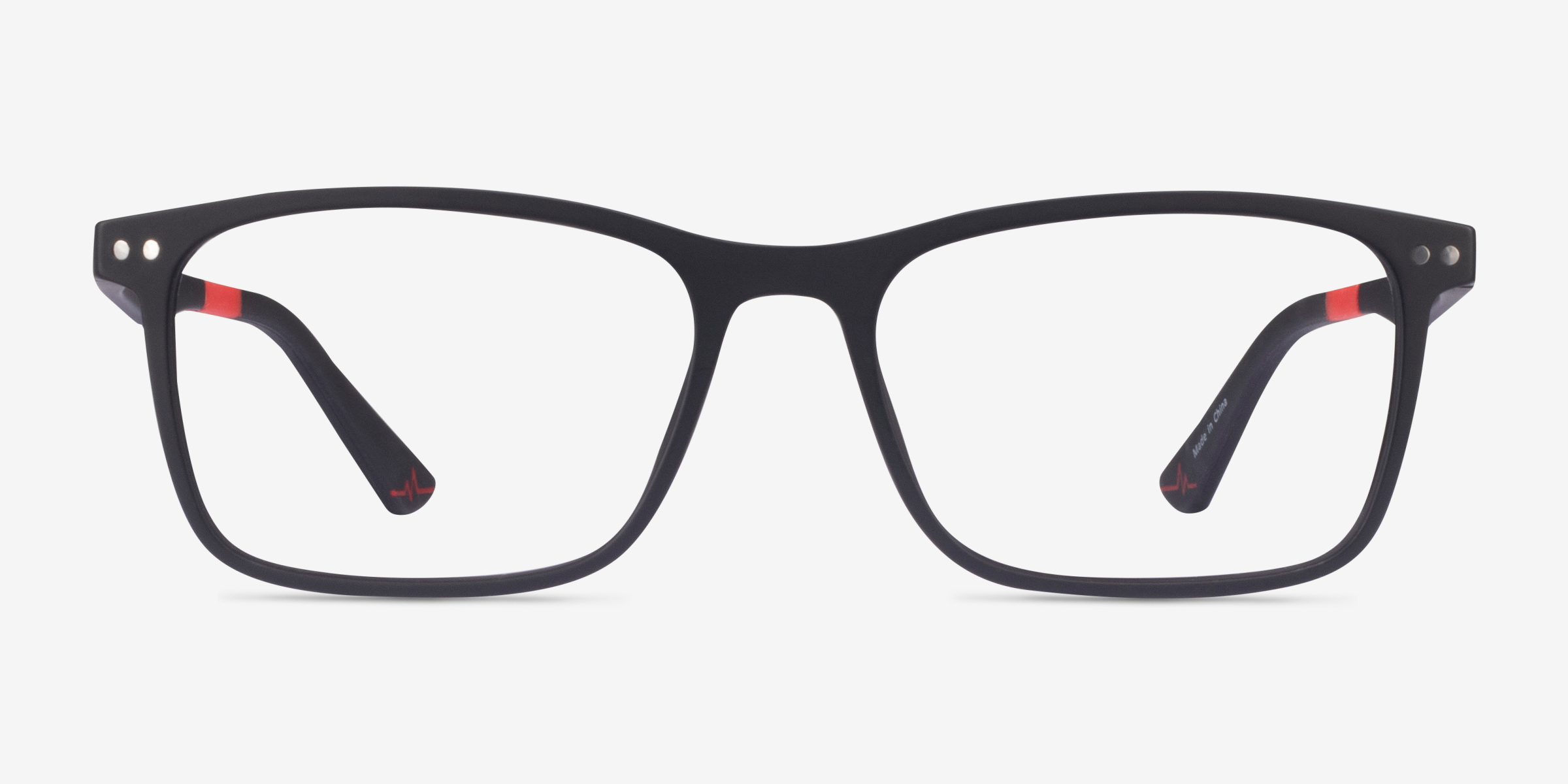 Platform Matte Black PlastiqueMontures de lunettes de vue d'EyeBuyDirect, Vue de Face