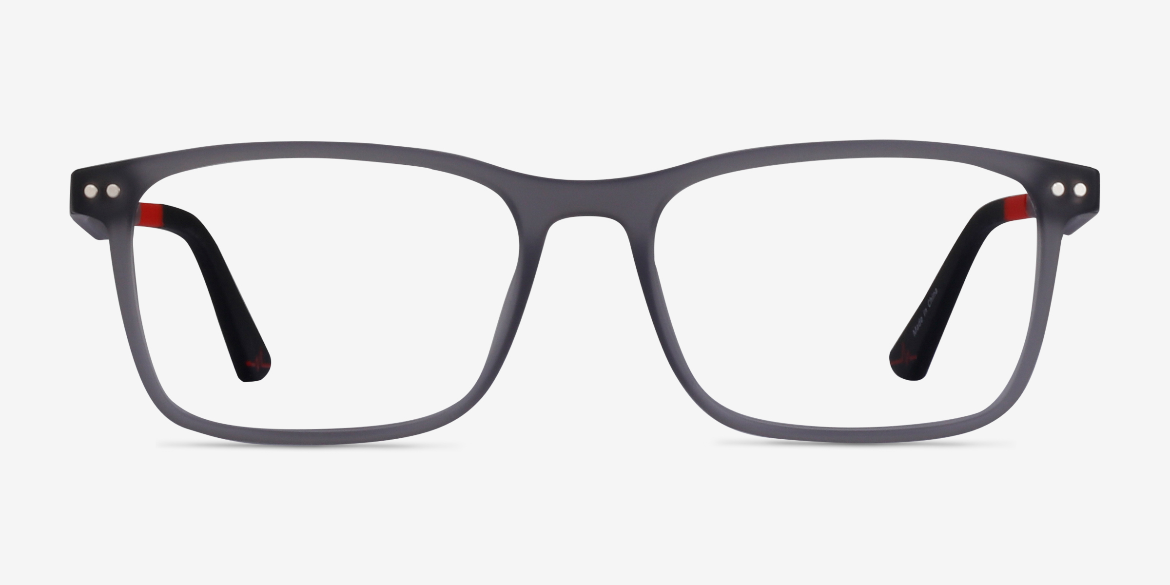 Platform Gris PlastiqueMontures de lunettes de vue d'EyeBuyDirect, Vue de Face