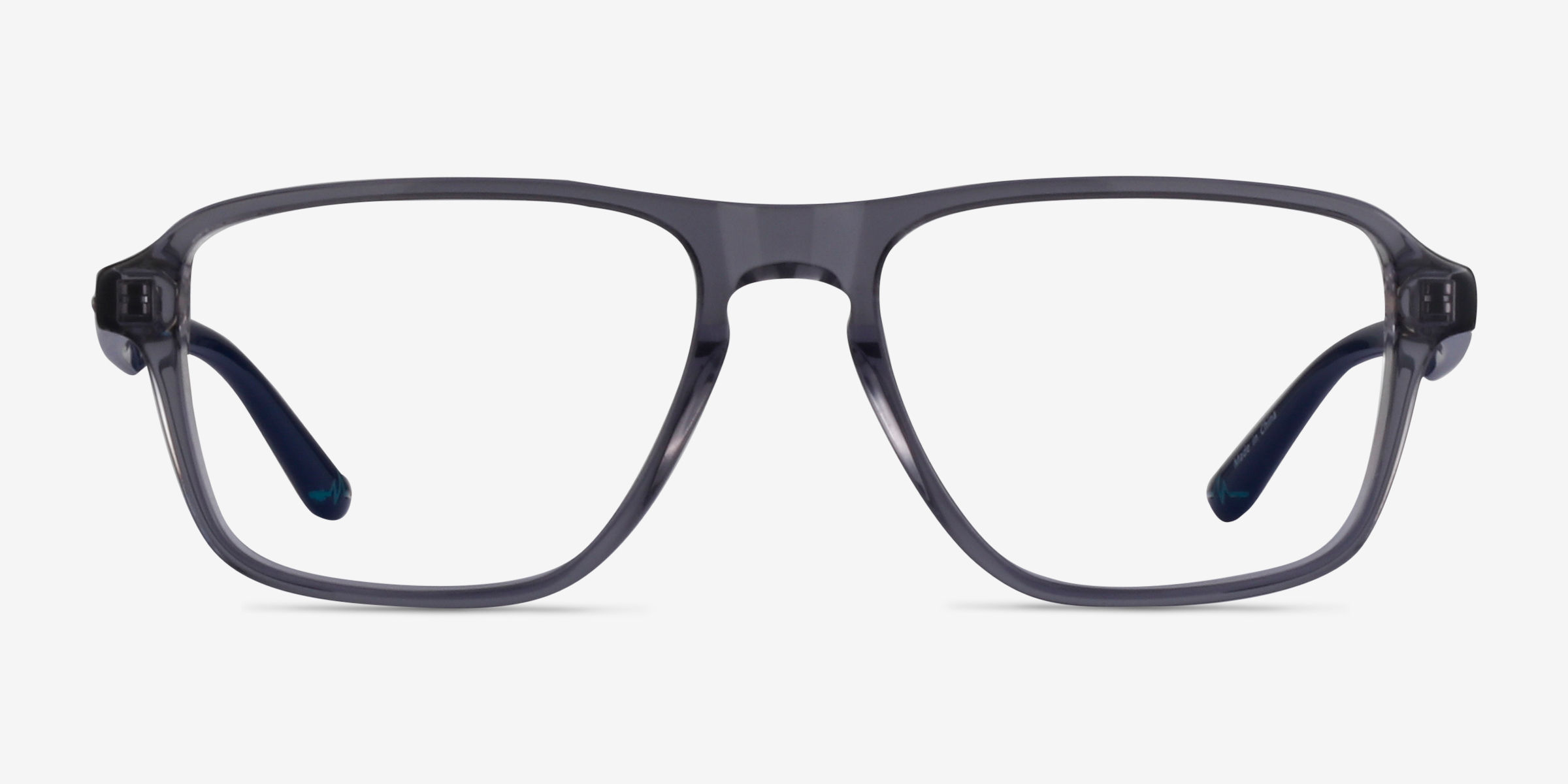 Euclid Clear Gray PlastiqueMontures de lunettes de vue d'EyeBuyDirect, Vue de Face