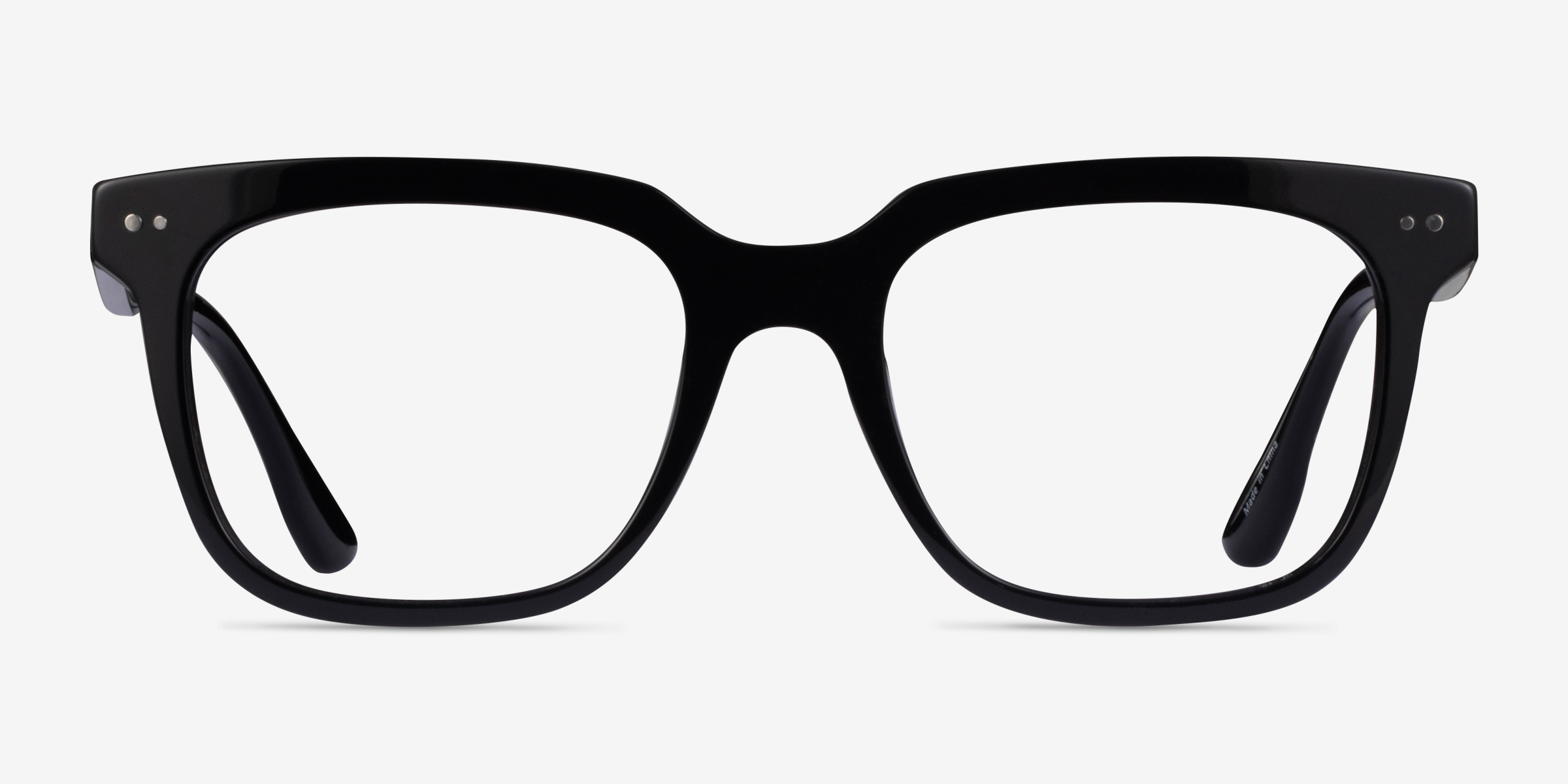 Ursus Noir AcétateMontures de lunettes de vue d'EyeBuyDirect, Vue de Face