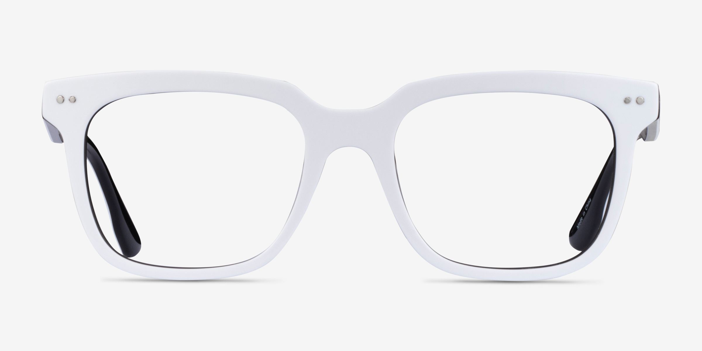 Ursus White Black AcétateMontures de lunettes de vue d'EyeBuyDirect, Vue de Face