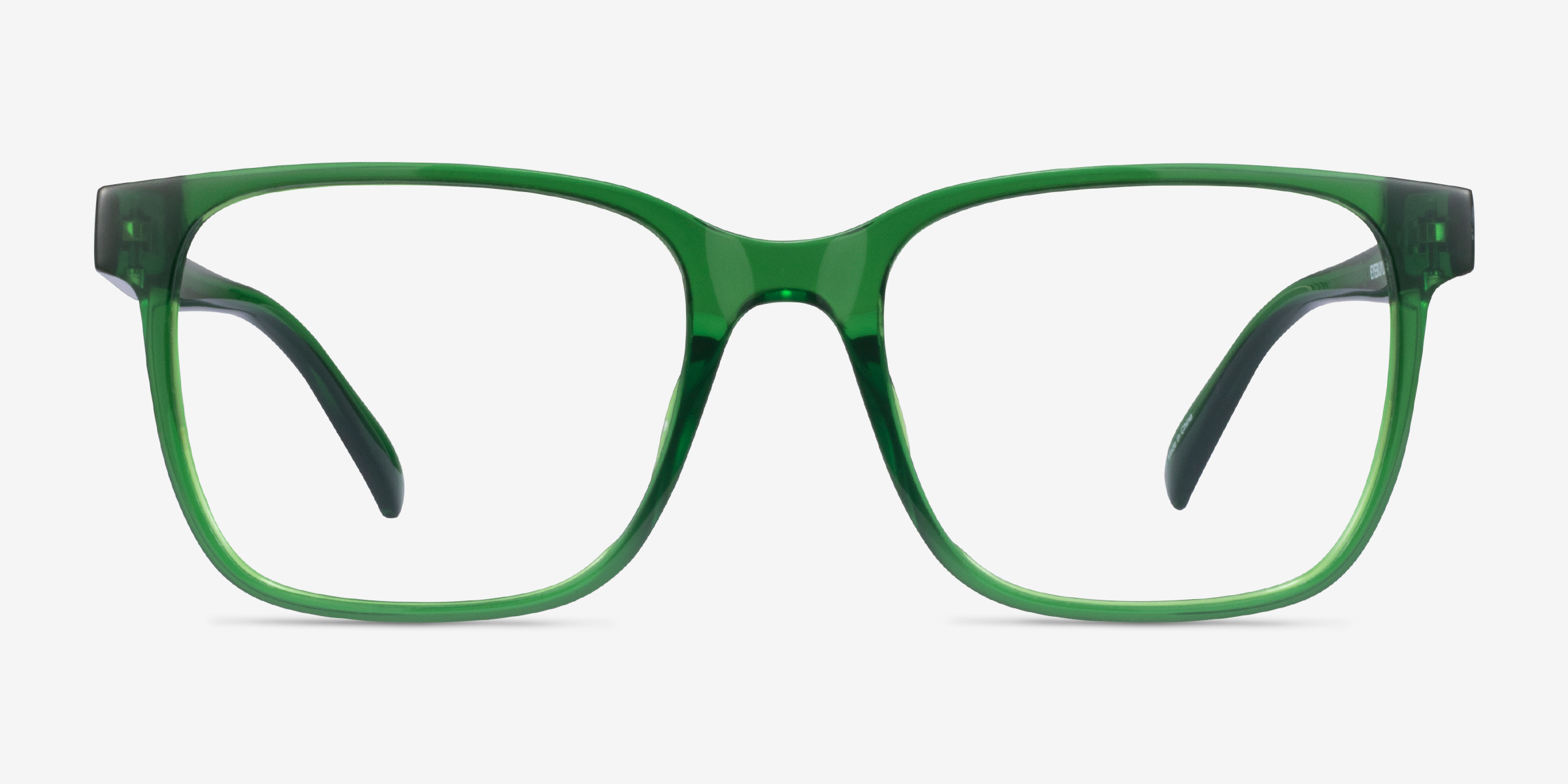 Alder Clear Green PlastiqueMontures de lunettes de vue d'EyeBuyDirect, Vue de Face