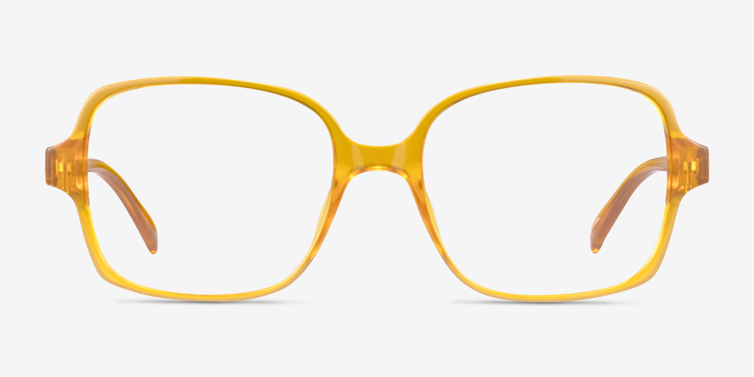 Poplar Clear Yellow PlastiqueMontures de lunettes de vue d'EyeBuyDirect, Vue de Face