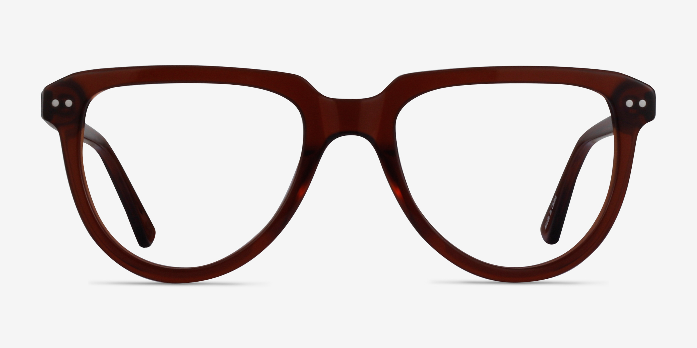 Hardin Clear Brown Éco-responsableMontures de lunettes de vue d'EyeBuyDirect, Vue de Face
