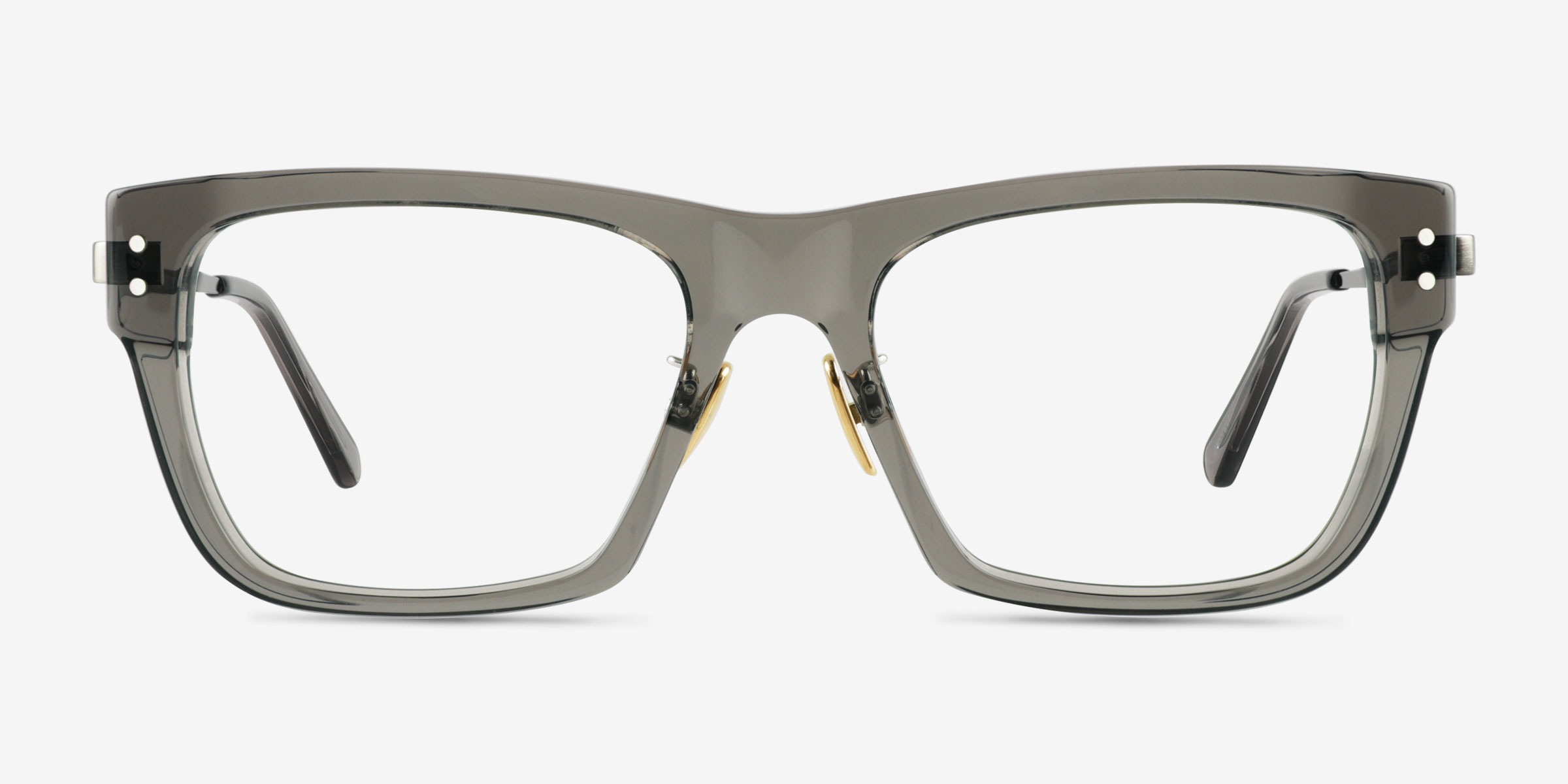 Crosby Clear Gray Gunmetal MétalMontures de lunettes de vue d'EyeBuyDirect, Vue de Face