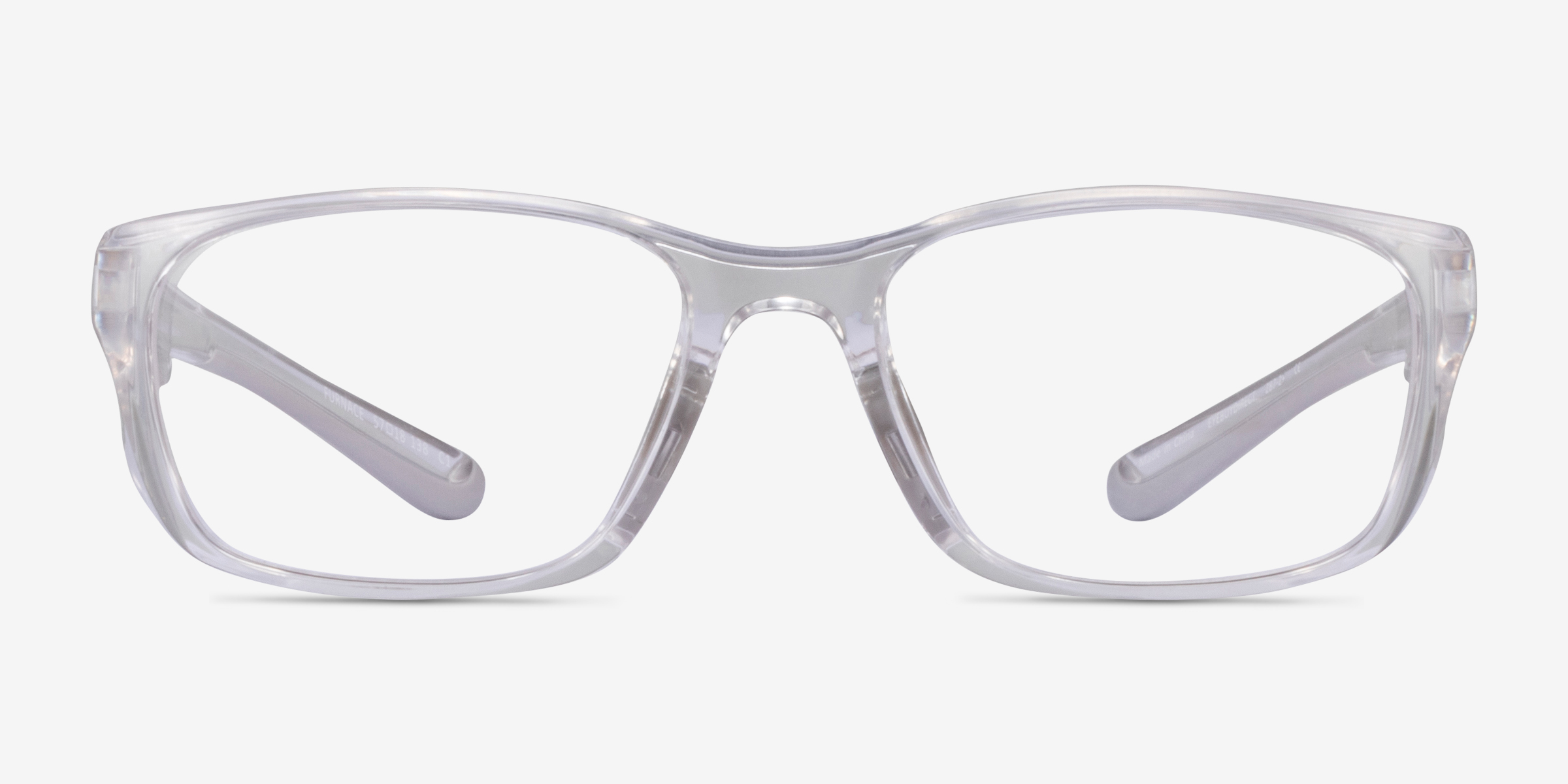 Furnace Clear Gray PlastiqueMontures de lunettes de vue d'EyeBuyDirect, Vue de Face