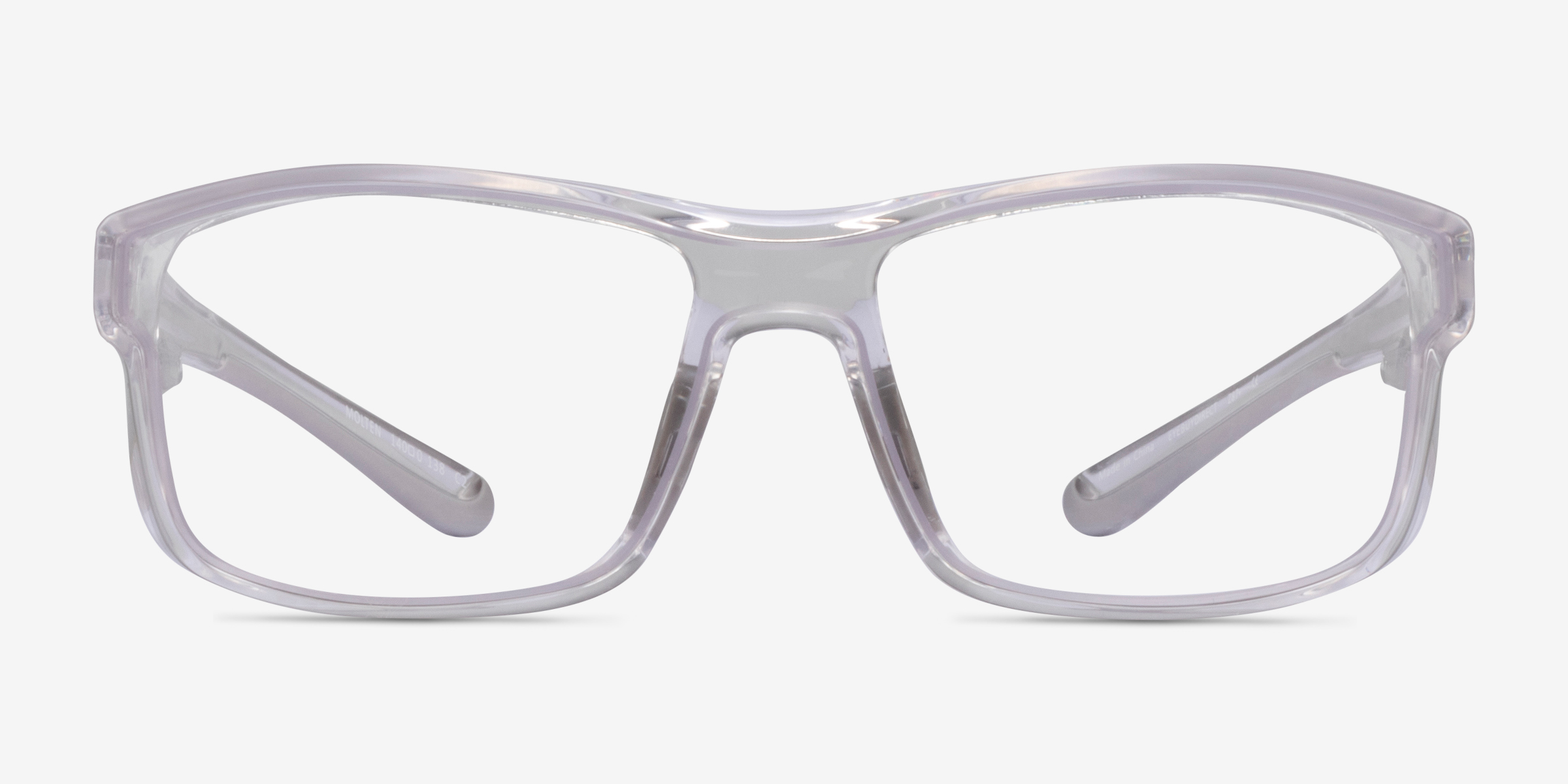 Molten Clear Gray PlastiqueMontures de lunettes de vue d'EyeBuyDirect, Vue de Face