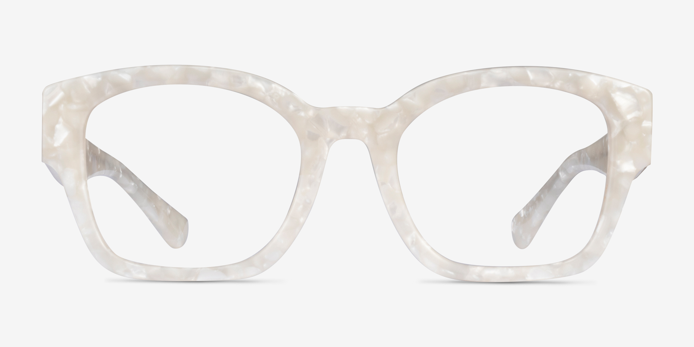 Proxima Blanche AcétateMontures de lunettes de vue d'EyeBuyDirect, Vue de Face