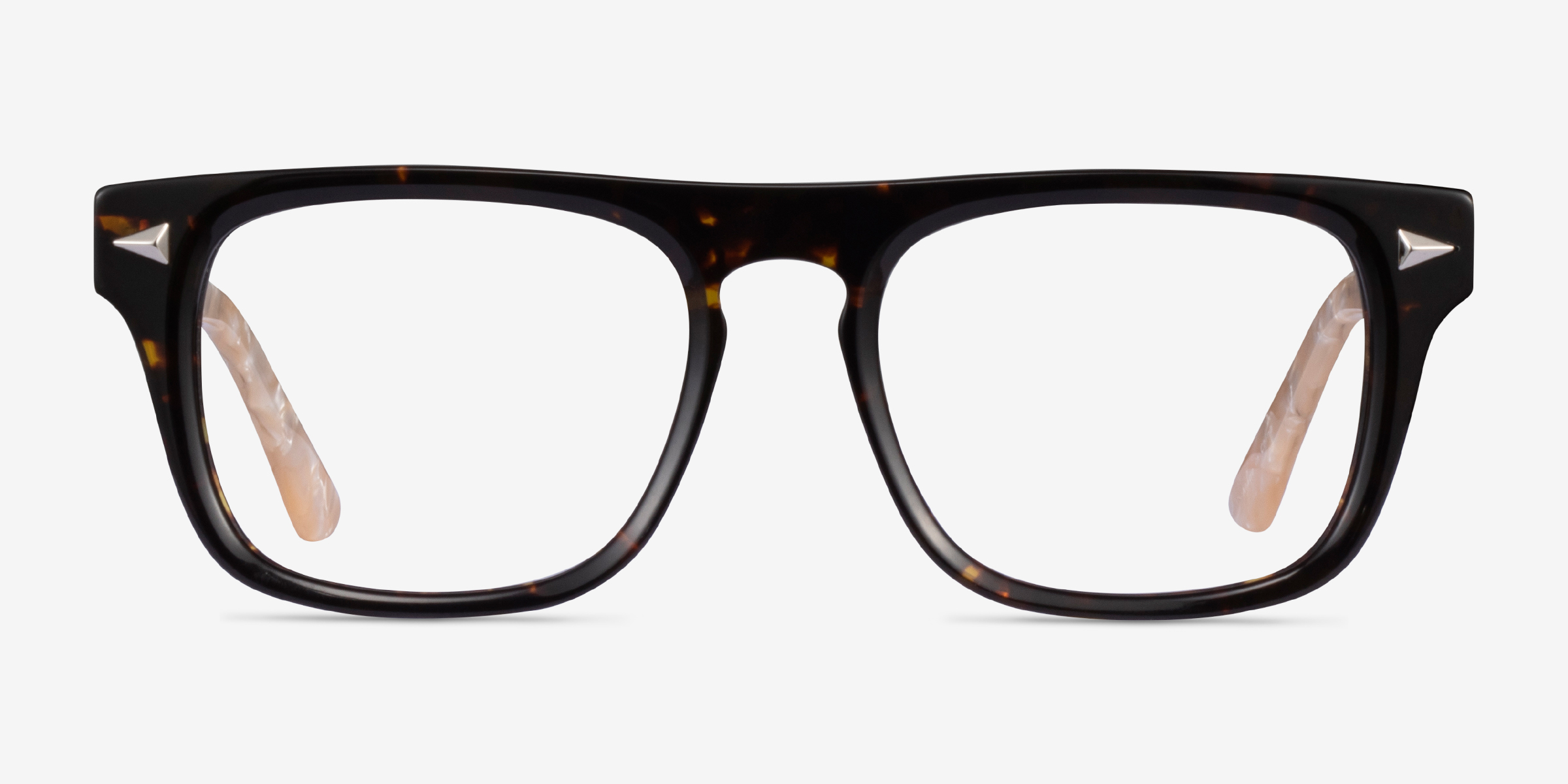 Fluoresce Tortoise Champagne AcétateMontures de lunettes de vue d'EyeBuyDirect, Vue de Face