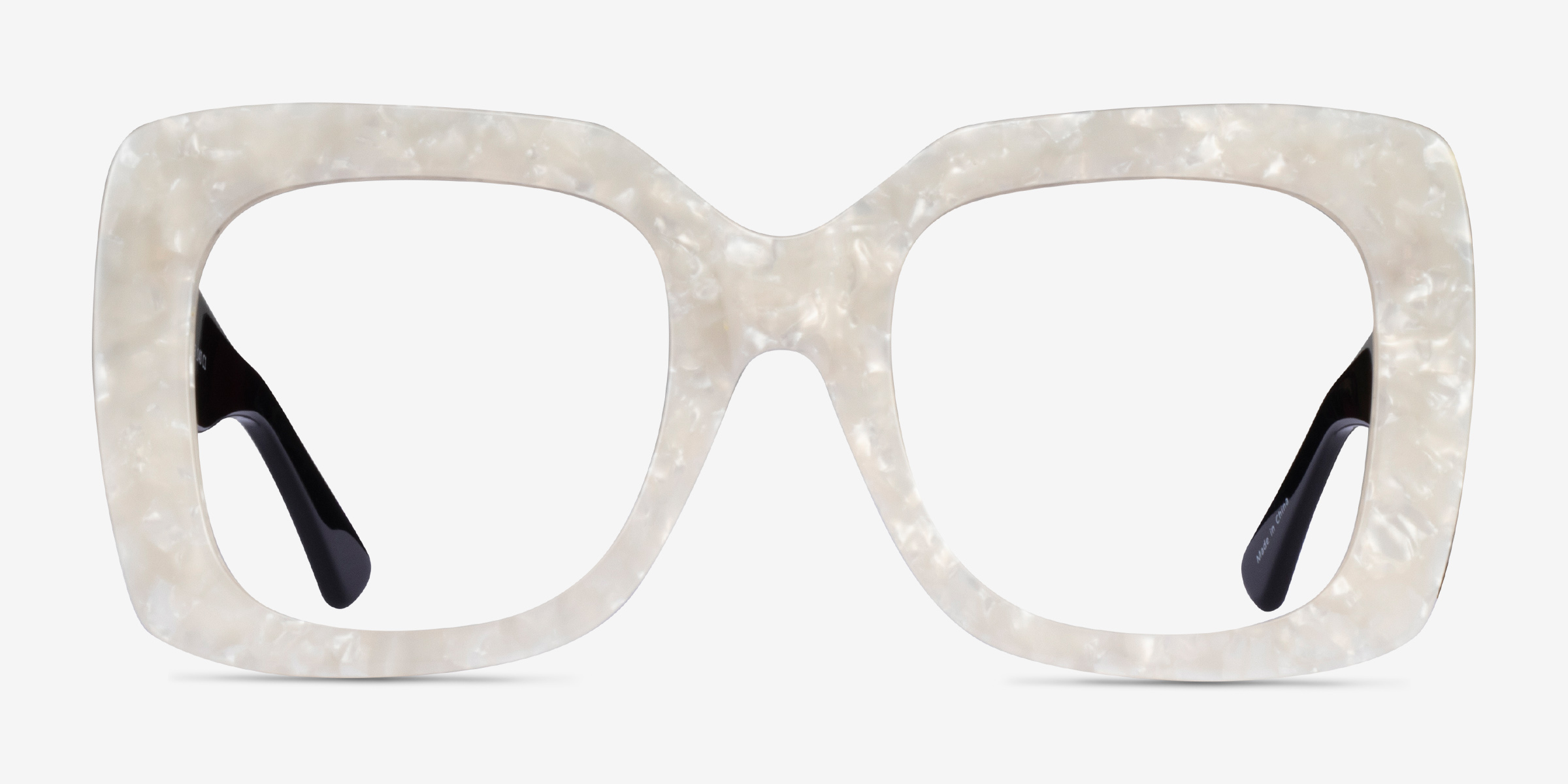 Spacey Blanche AcétateMontures de lunettes de vue d'EyeBuyDirect, Vue de Face