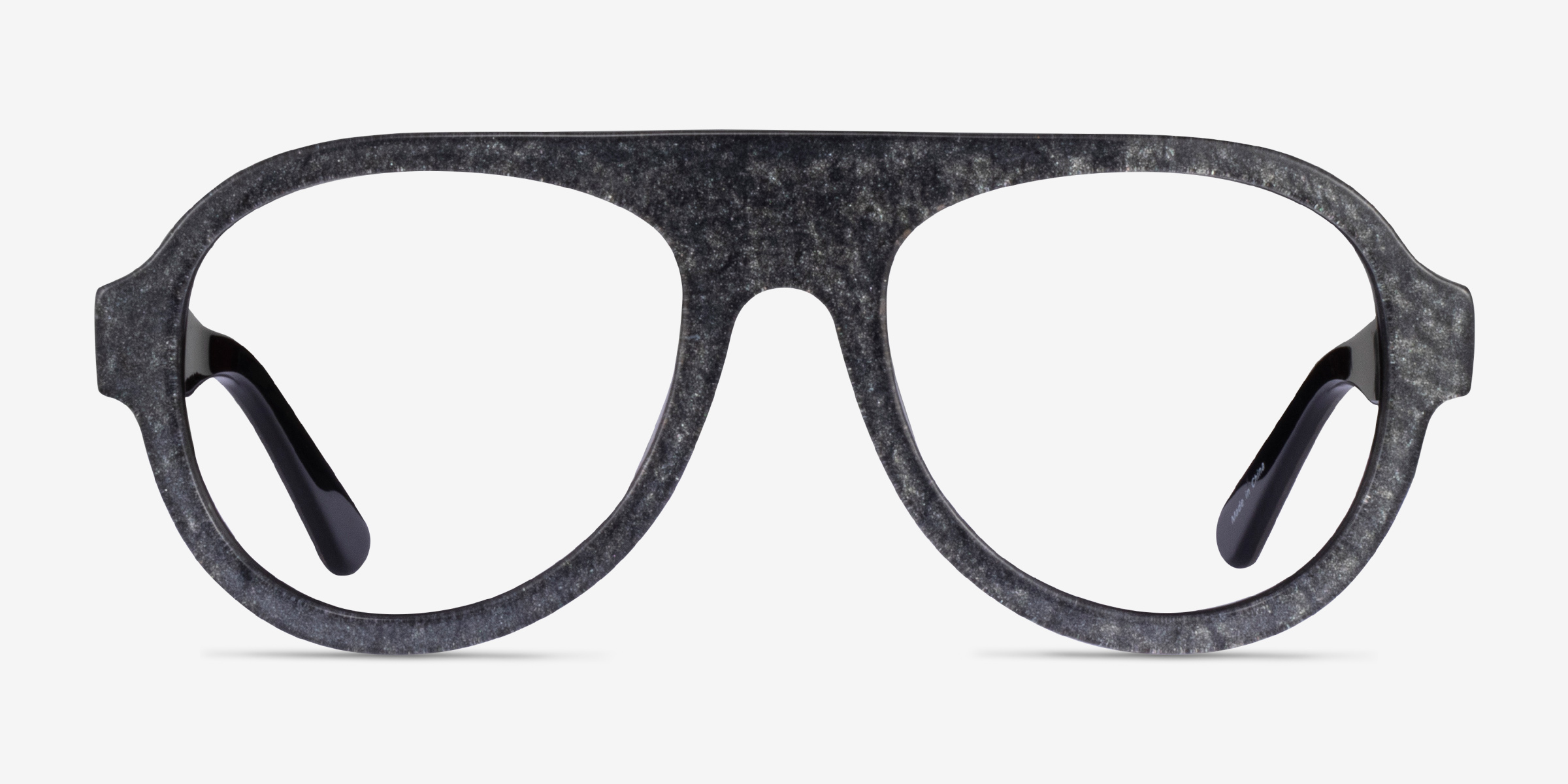 Revel Shiny Gray AcétateMontures de lunettes de vue d'EyeBuyDirect, Vue de Face