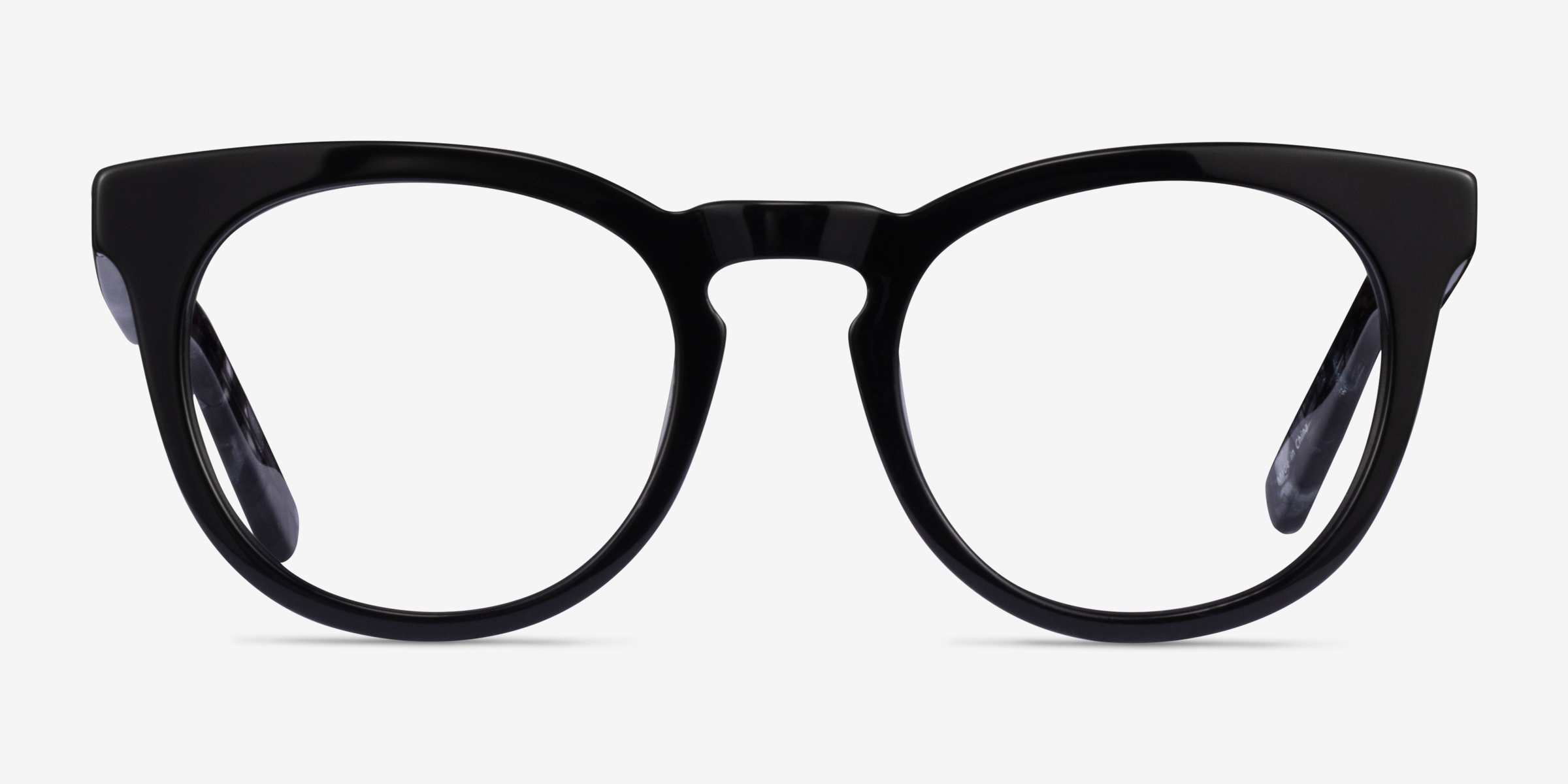 Lush Black Floral AcétateMontures de lunettes de vue d'EyeBuyDirect, Vue de Face