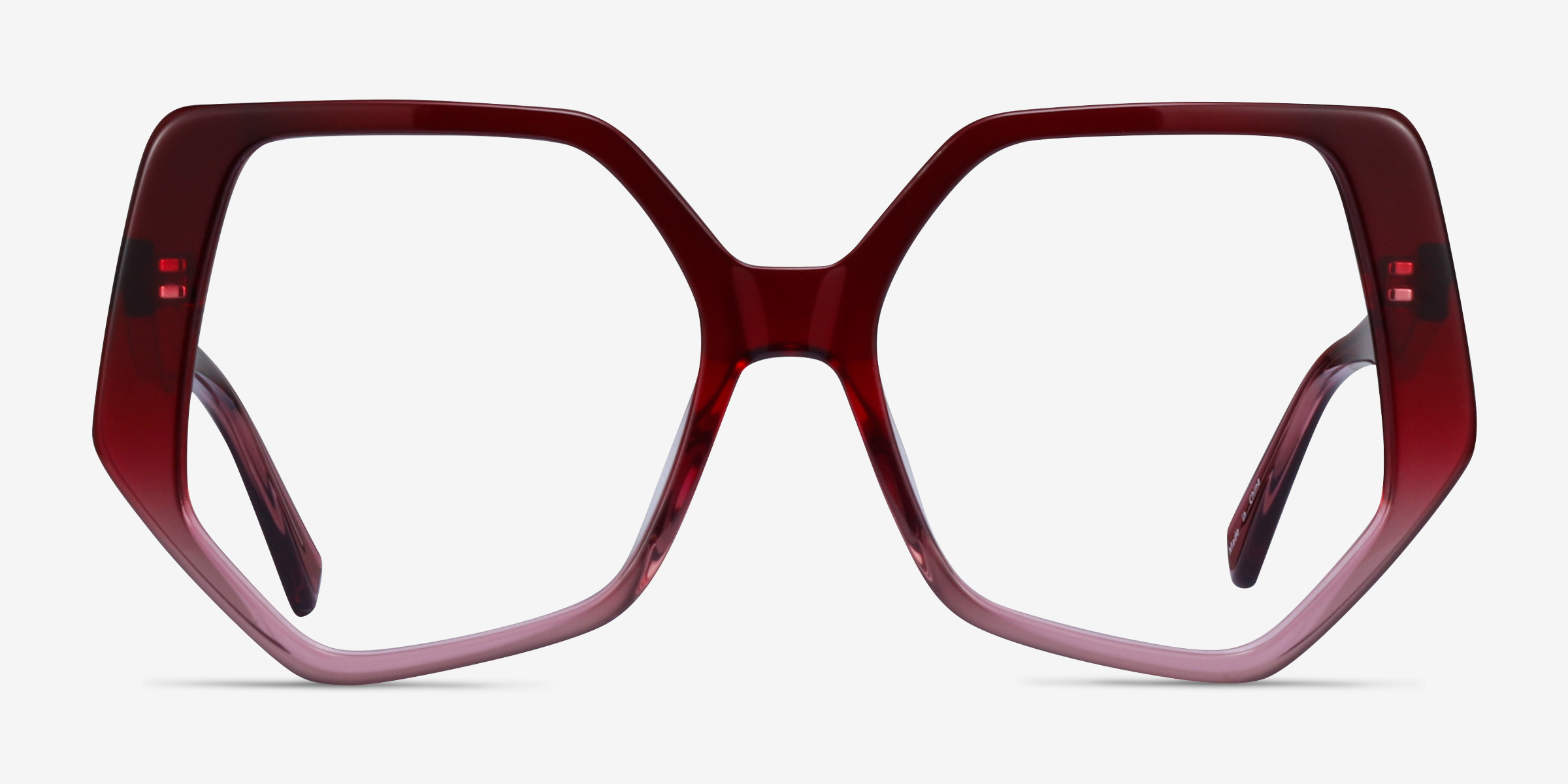 Feliz Burgundy Clear AcétateMontures de lunettes de vue d'EyeBuyDirect, Vue de Face
