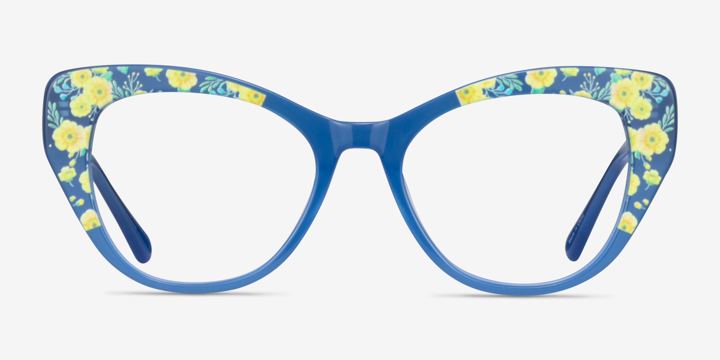 Thistle Blue Floral AcétateMontures de lunettes de vue d'EyeBuyDirect, Vue de Face