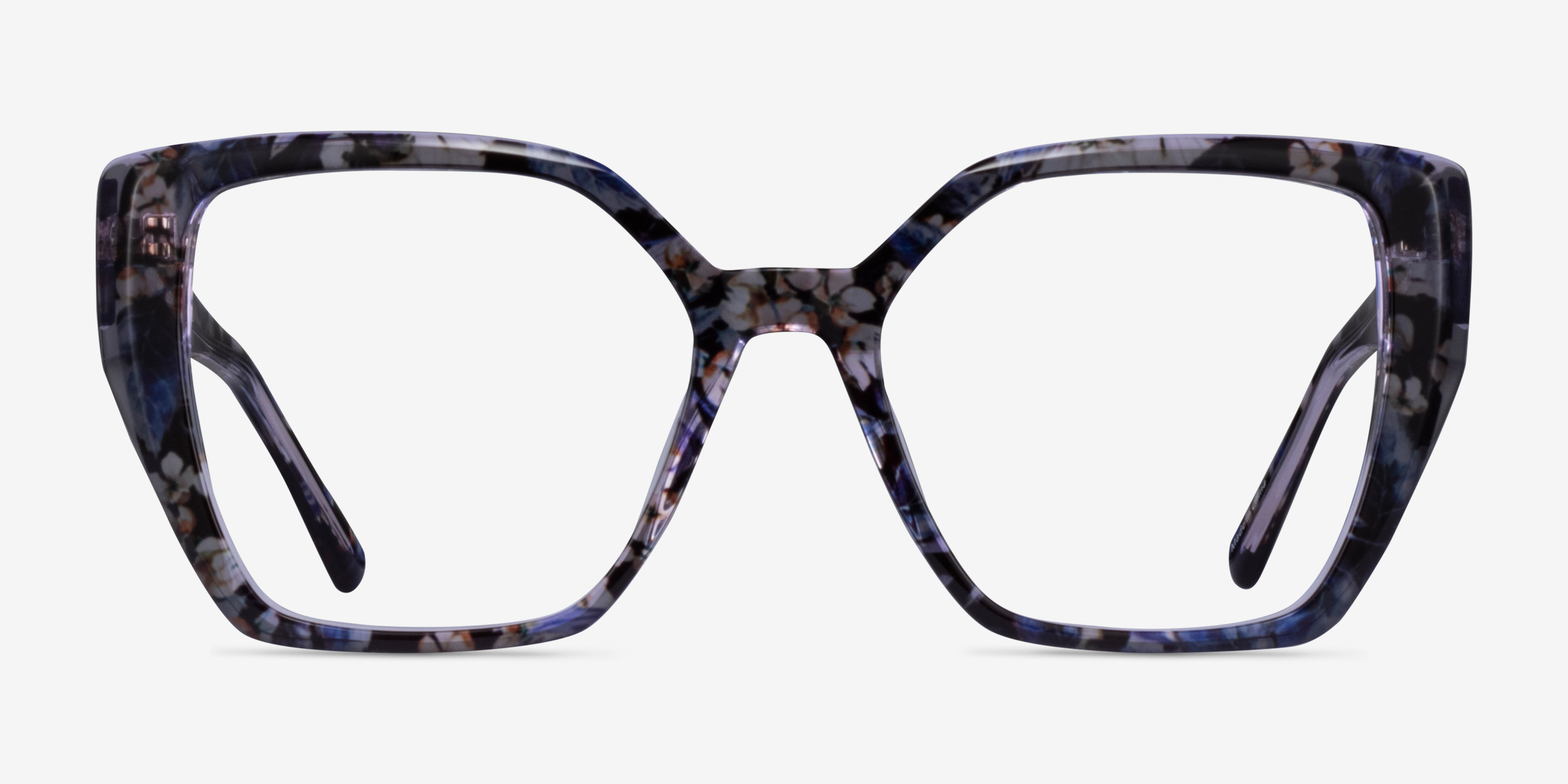 Tulipa Purple Floral AcétateMontures de lunettes de vue d'EyeBuyDirect, Vue de Face