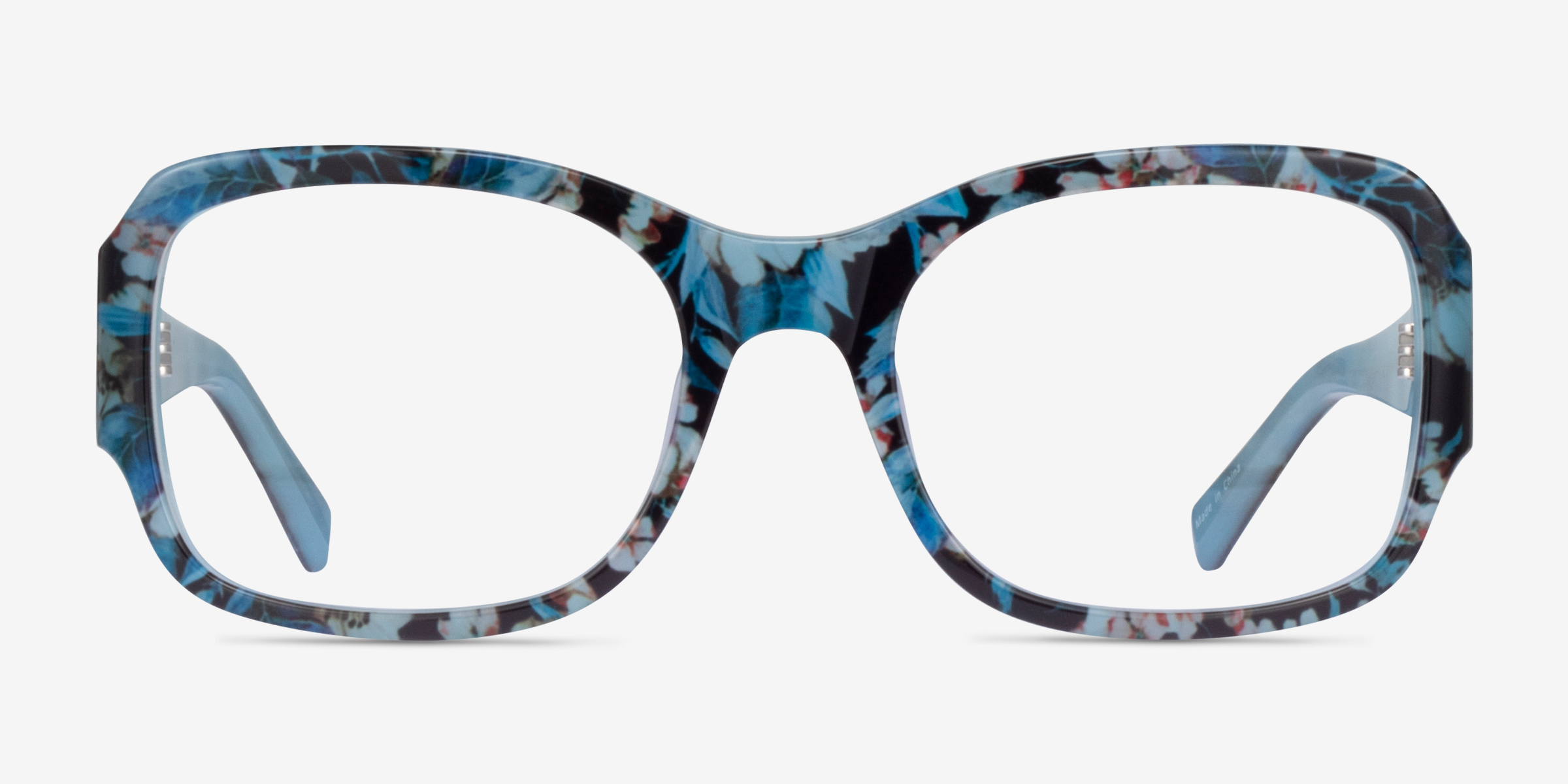 Viola Blue Floral AcétateMontures de lunettes de vue d'EyeBuyDirect, Vue de Face