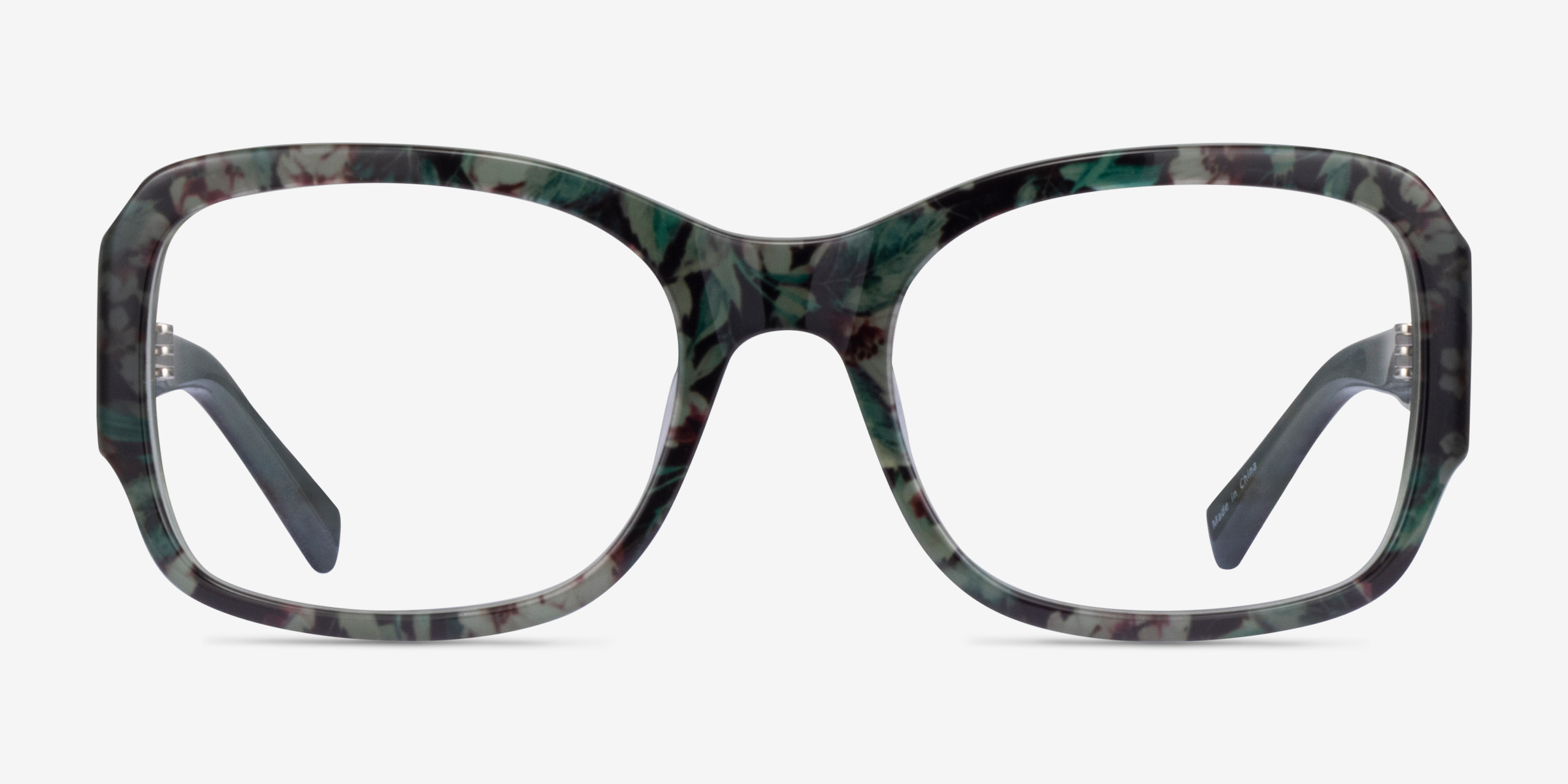 Viola Green Floral AcétateMontures de lunettes de vue d'EyeBuyDirect, Vue de Face