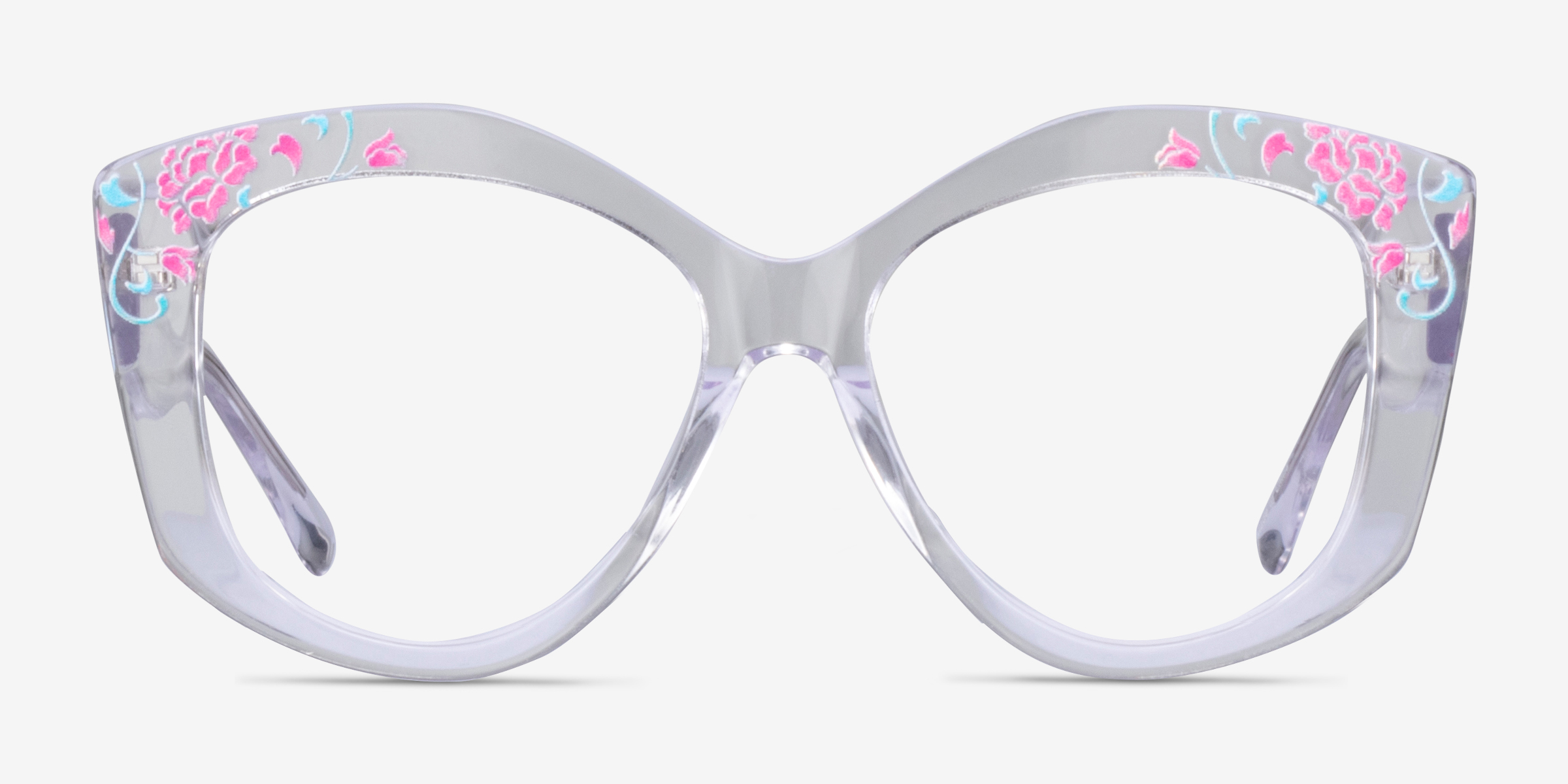 Petalis Clear Floral AcétateMontures de lunettes de vue d'EyeBuyDirect, Vue de Face