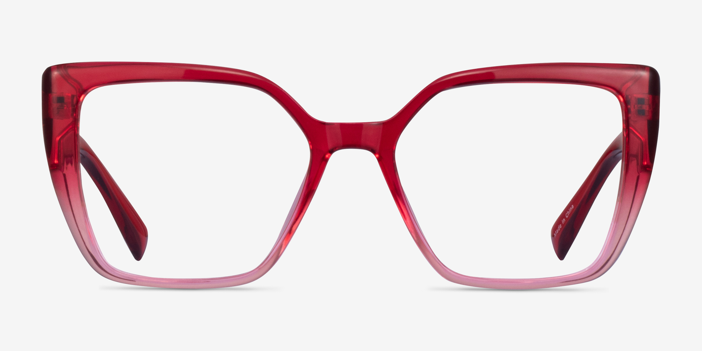 Pierrette Clear Pink PlastiqueMontures de lunettes de vue d'EyeBuyDirect, Vue de Face