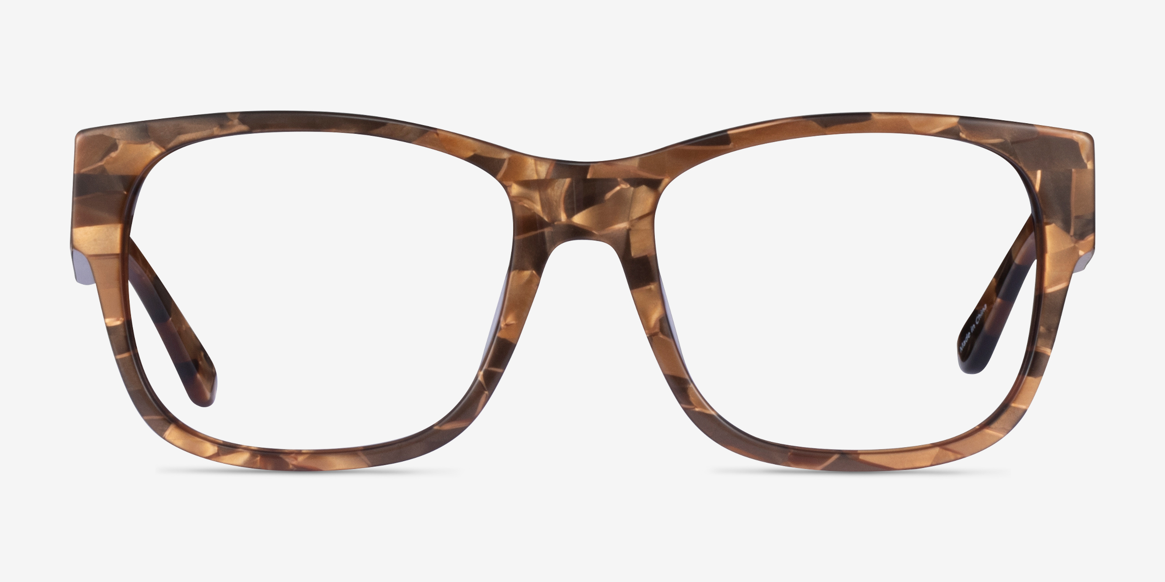Gemma Brown Floral AcétateMontures de lunettes de vue d'EyeBuyDirect, Vue de Face