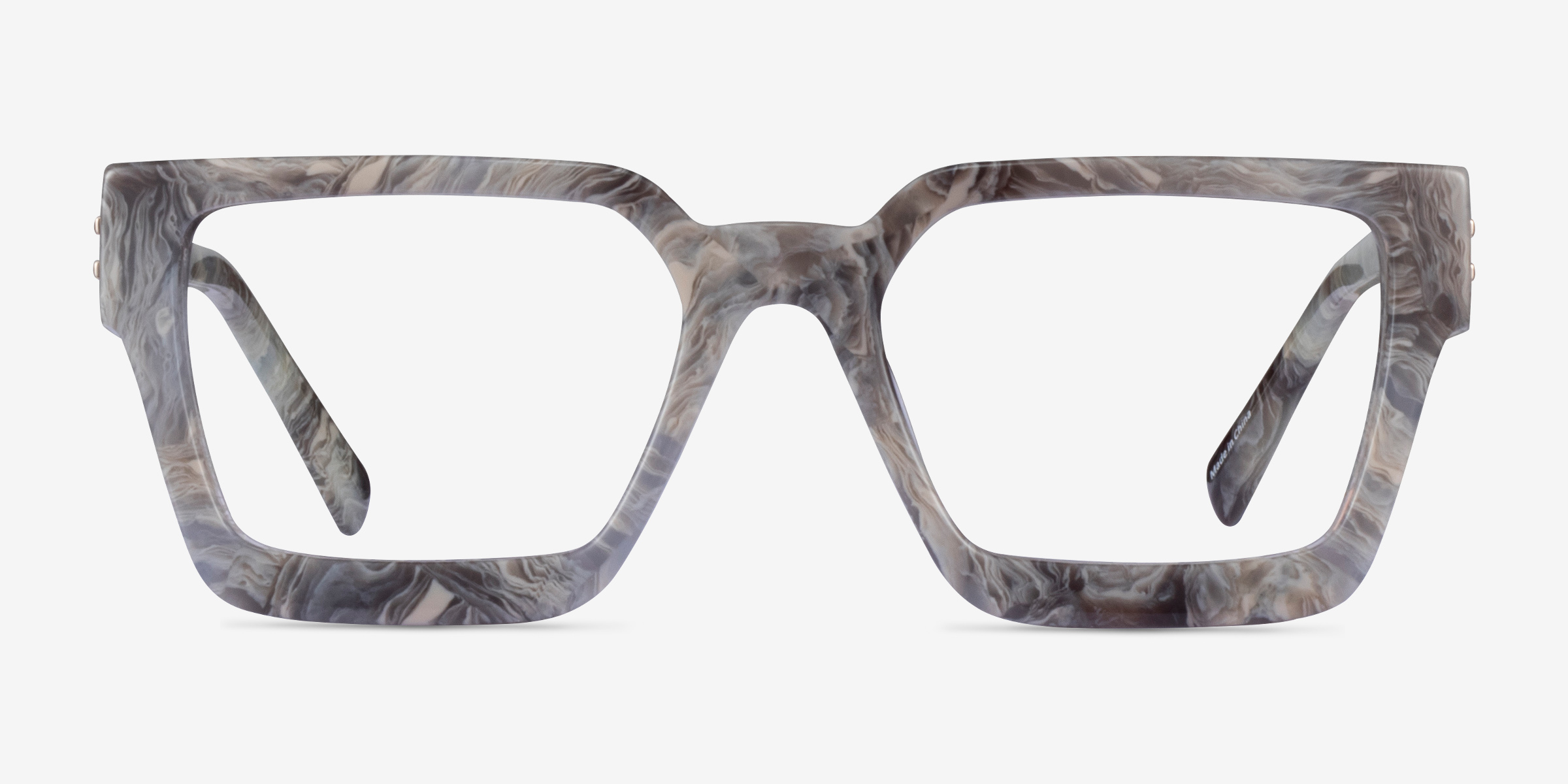 Hestia Gray Floral AcétateMontures de lunettes de vue d'EyeBuyDirect, Vue de Face