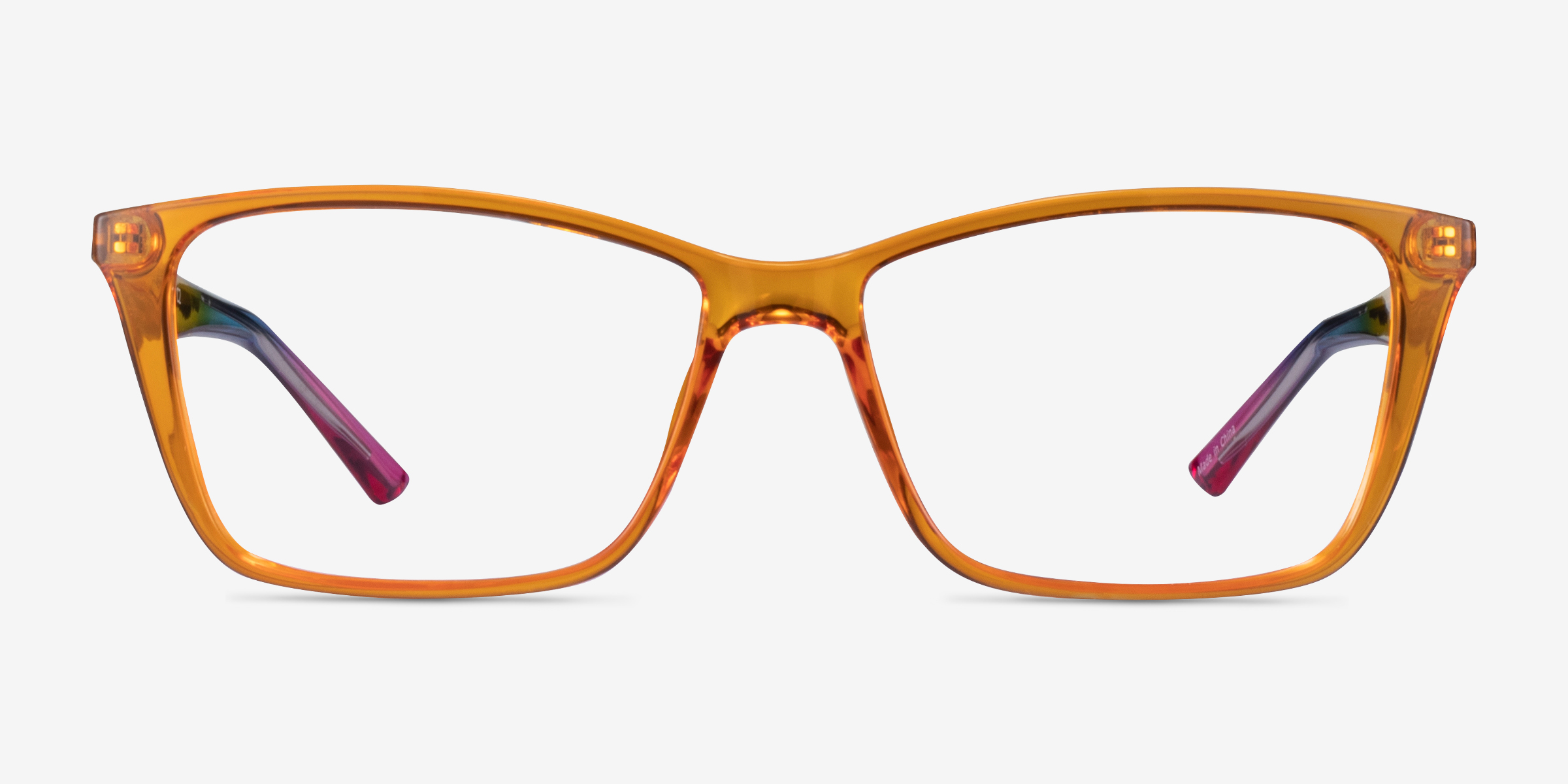 Sunbeam Orange Rainbow PlastiqueMontures de lunettes de vue d'EyeBuyDirect, Vue de Face