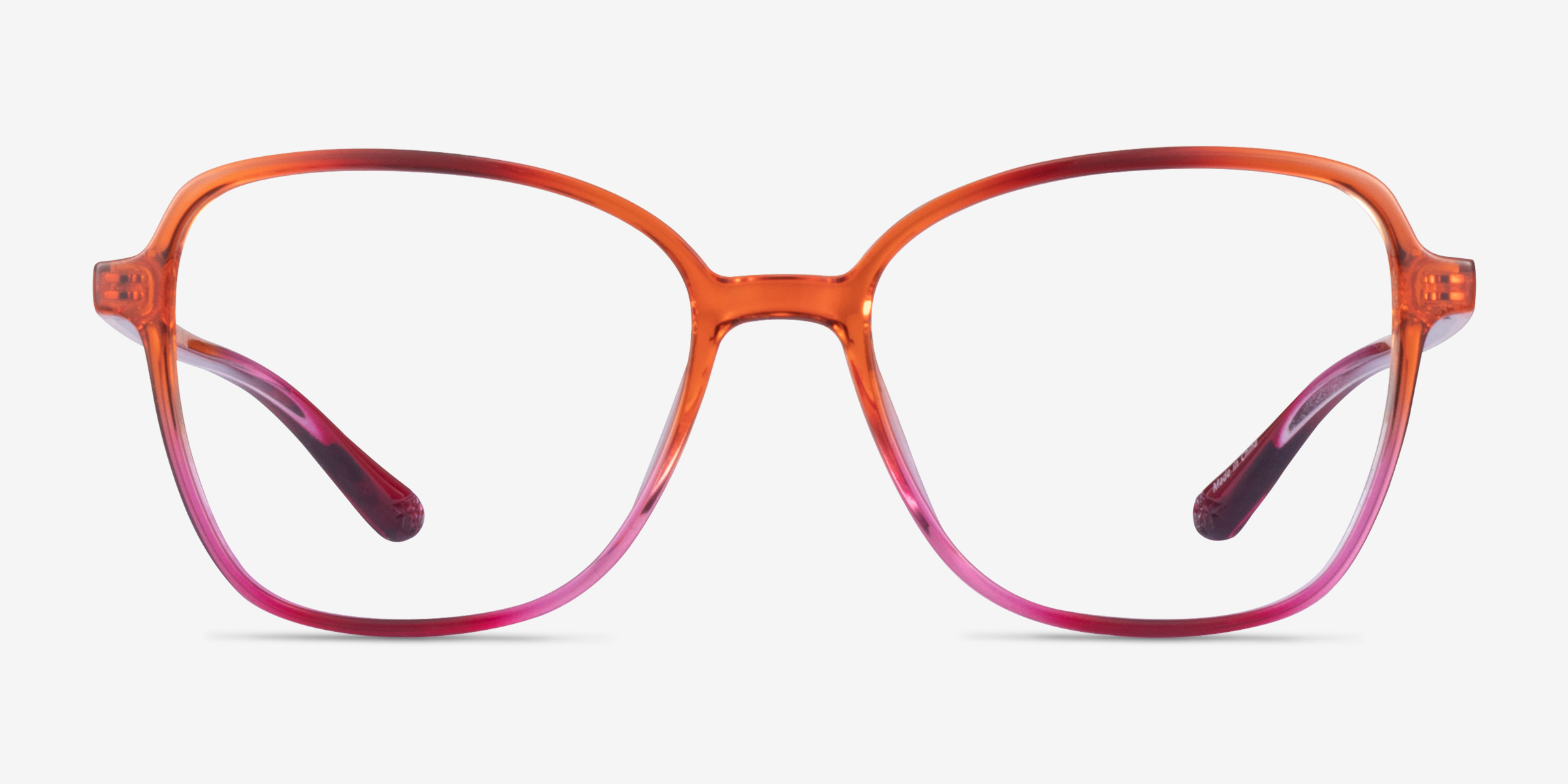 Stunning Pink Orange PlastiqueMontures de lunettes de vue d'EyeBuyDirect, Vue de Face