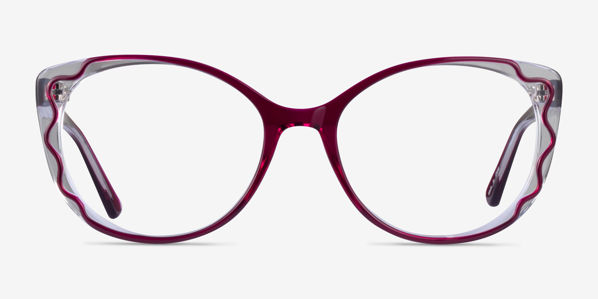 Agrias Purple Clear AcétateMontures de lunettes de vue d'EyeBuyDirect, Vue de Face