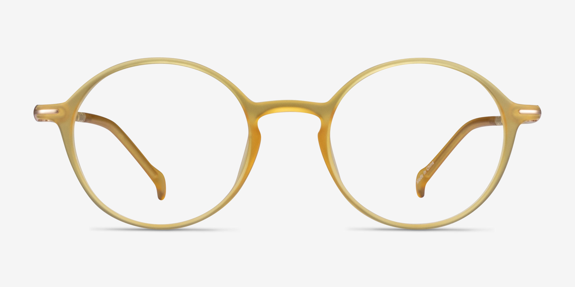 Matcha Clear Yellow PlastiqueMontures de lunettes de vue d'EyeBuyDirect, Vue de Face