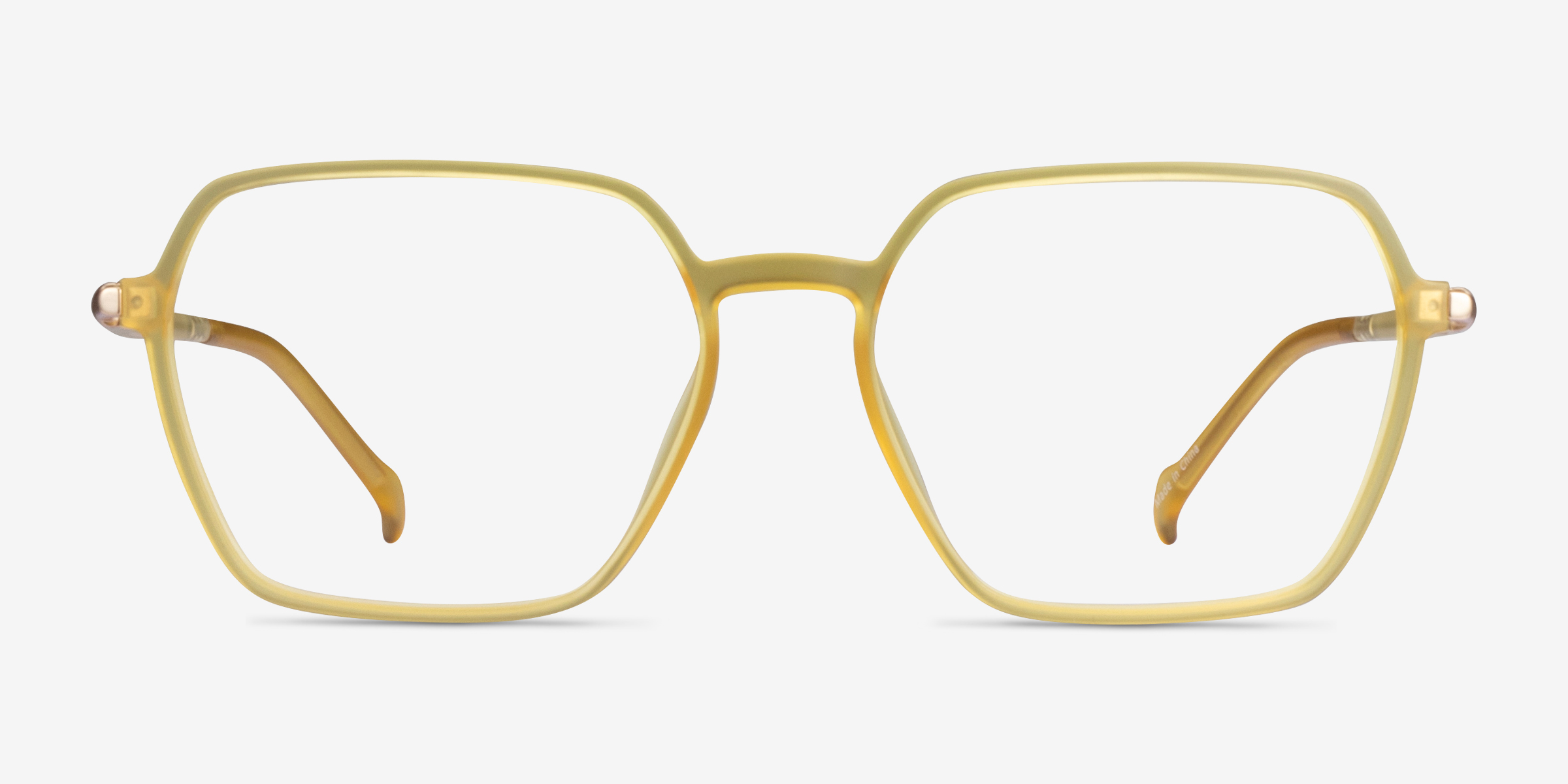 Tatsu Clear Yellow PlastiqueMontures de lunettes de vue d'EyeBuyDirect, Vue de Face