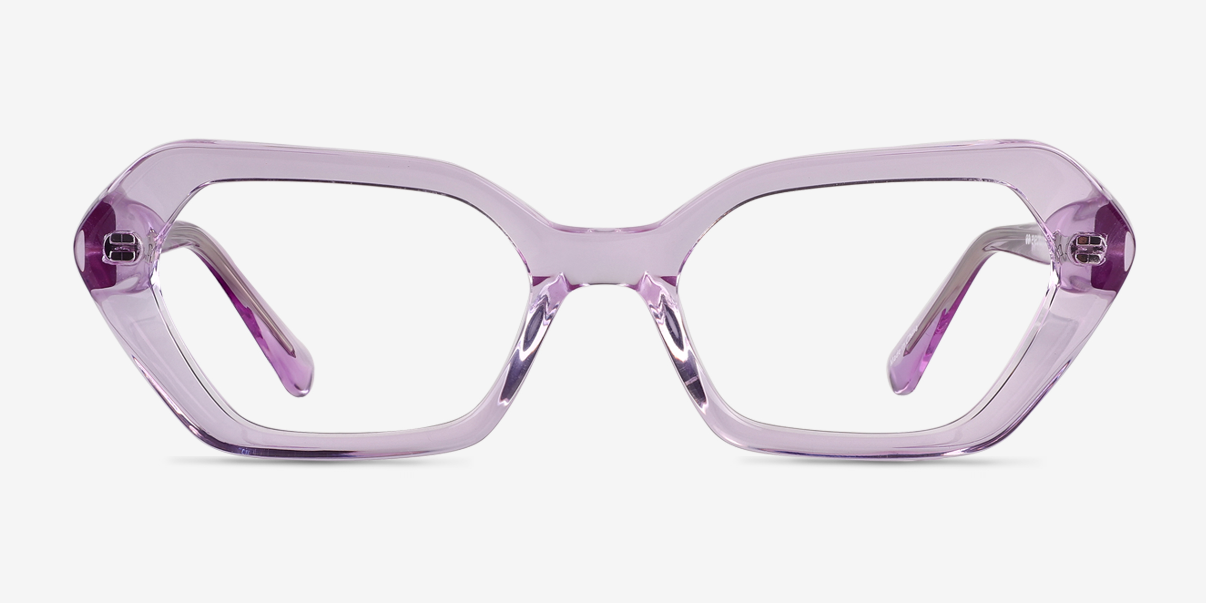 Lucille Crystal Mauve AcétateMontures de lunettes de vue d'EyeBuyDirect, Vue de Face