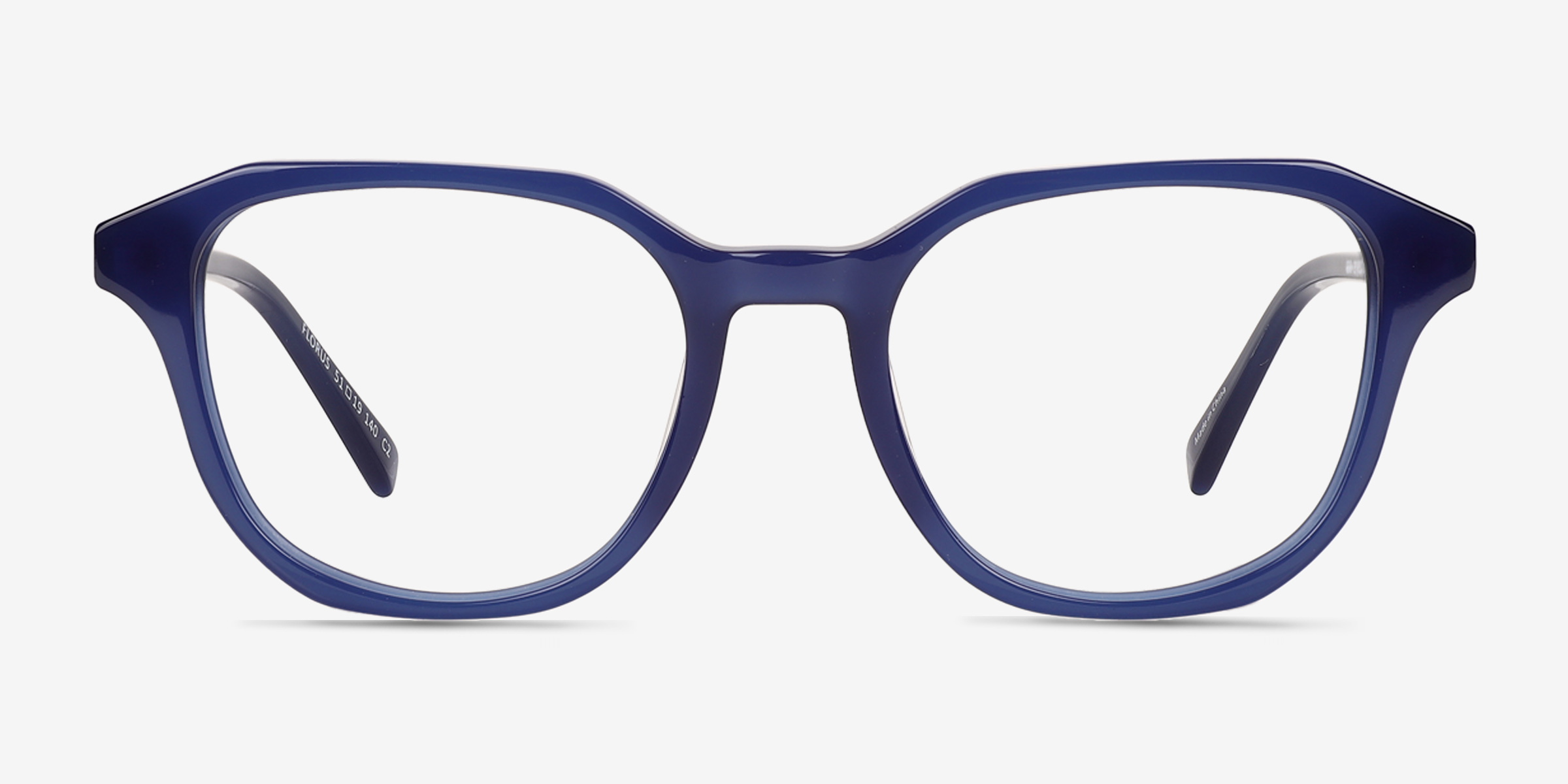 Florus Bleu Éco-responsableMontures de lunettes de vue d'EyeBuyDirect, Vue de Face