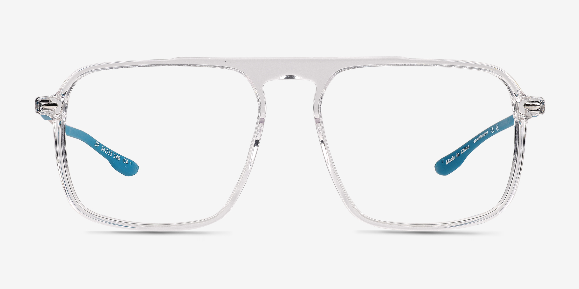 Zip Crystal AcétateMontures de lunettes de vue d'EyeBuyDirect, Vue de Face
