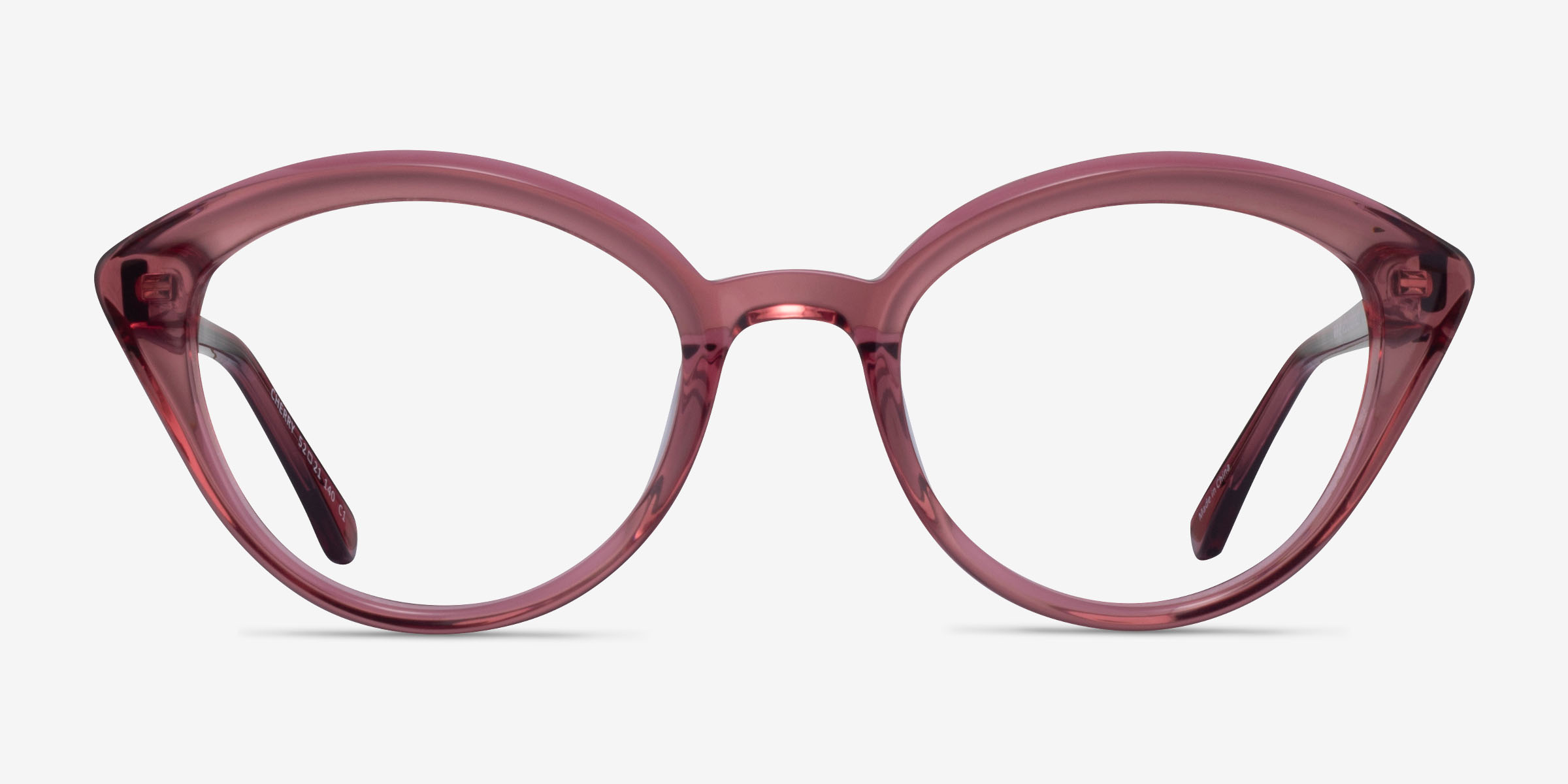 Cherry Crystal Pink AcétateMontures de lunettes de vue d'EyeBuyDirect, Vue de Face