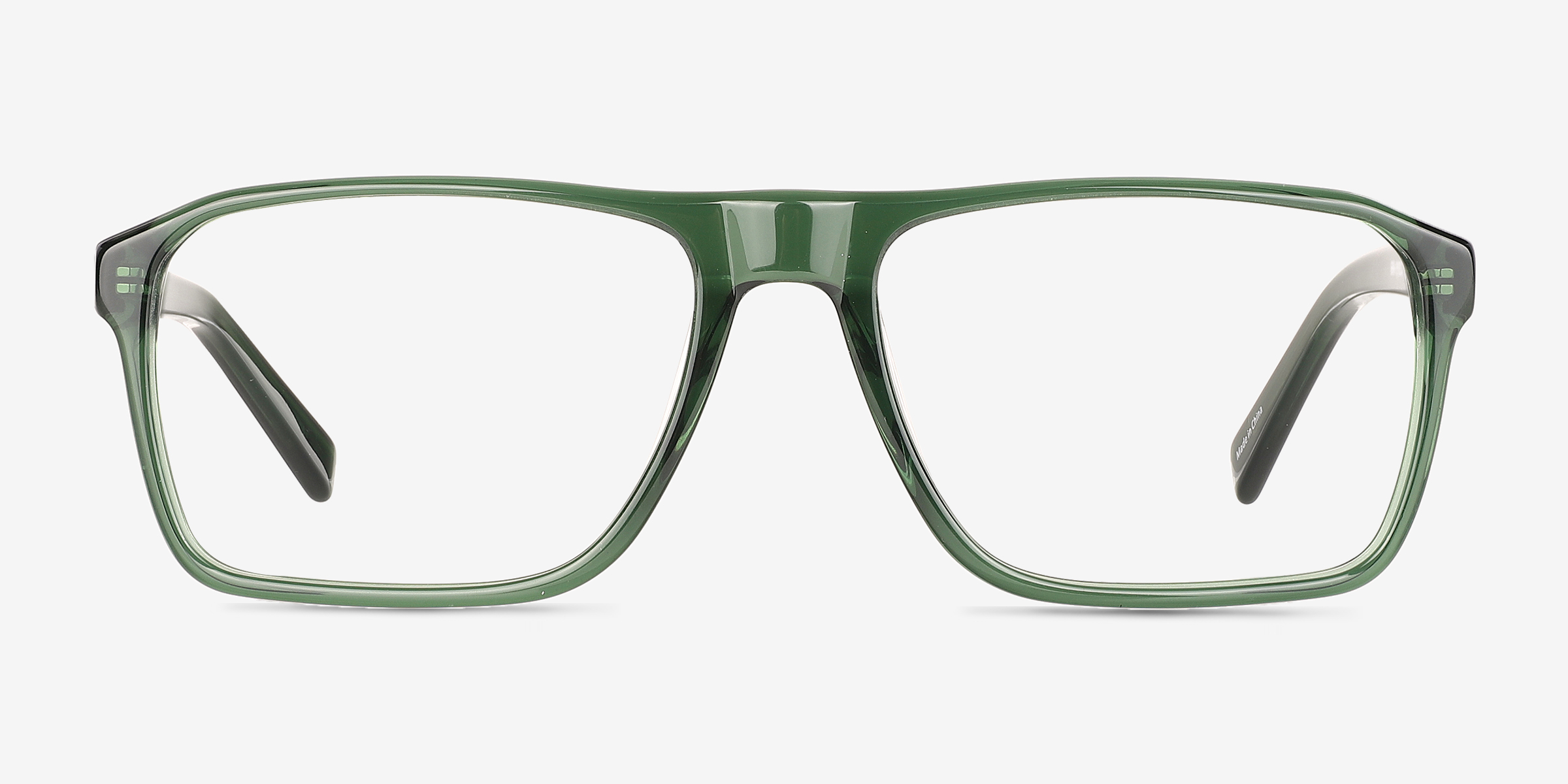 Barnett Crystal Green AcétateMontures de lunettes de vue d'EyeBuyDirect, Vue de Face
