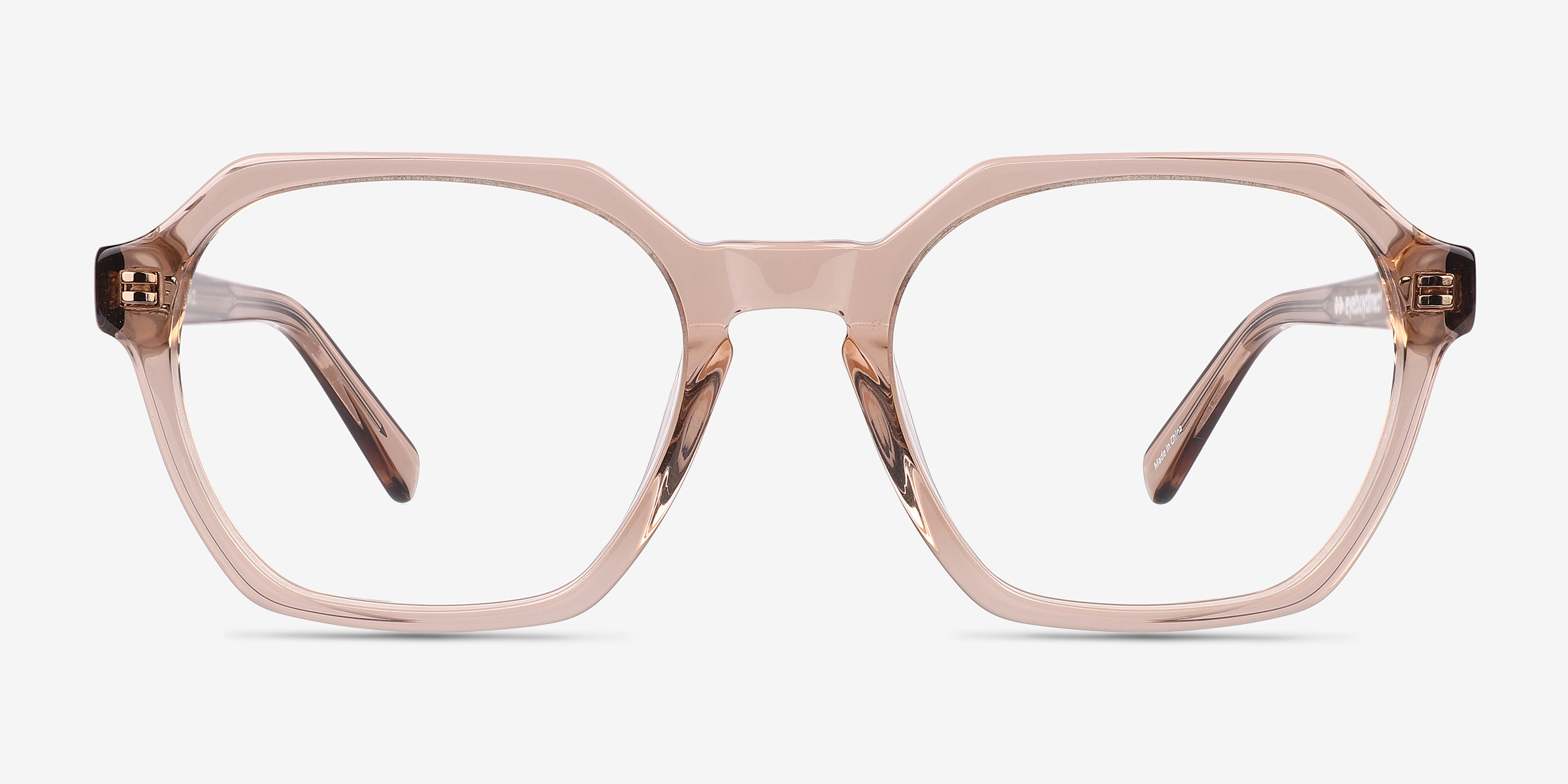 Flare Crystal Brown AcétateMontures de lunettes de vue d'EyeBuyDirect, Vue de Face