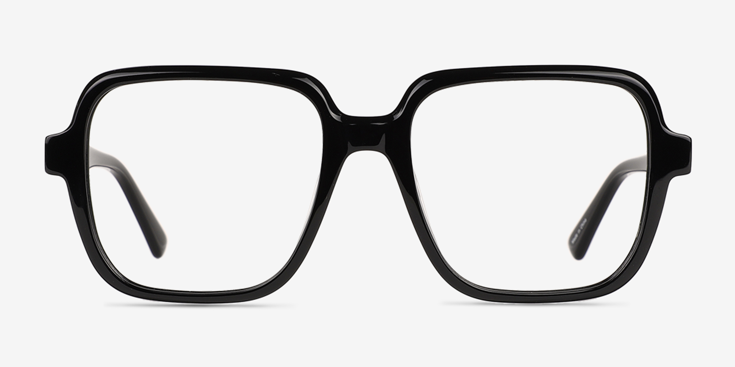 Saturday Noir AcétateMontures de lunettes de vue d'EyeBuyDirect, Vue de Face