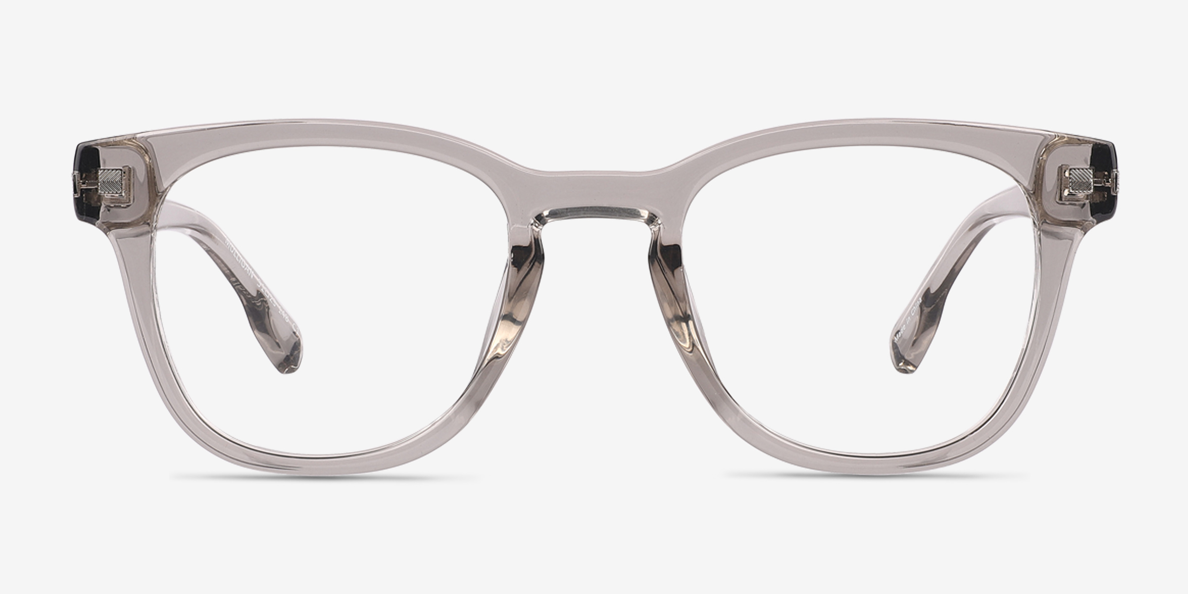 Mulligan Crystal Gray PlastiqueMontures de lunettes de vue d'EyeBuyDirect, Vue de Face