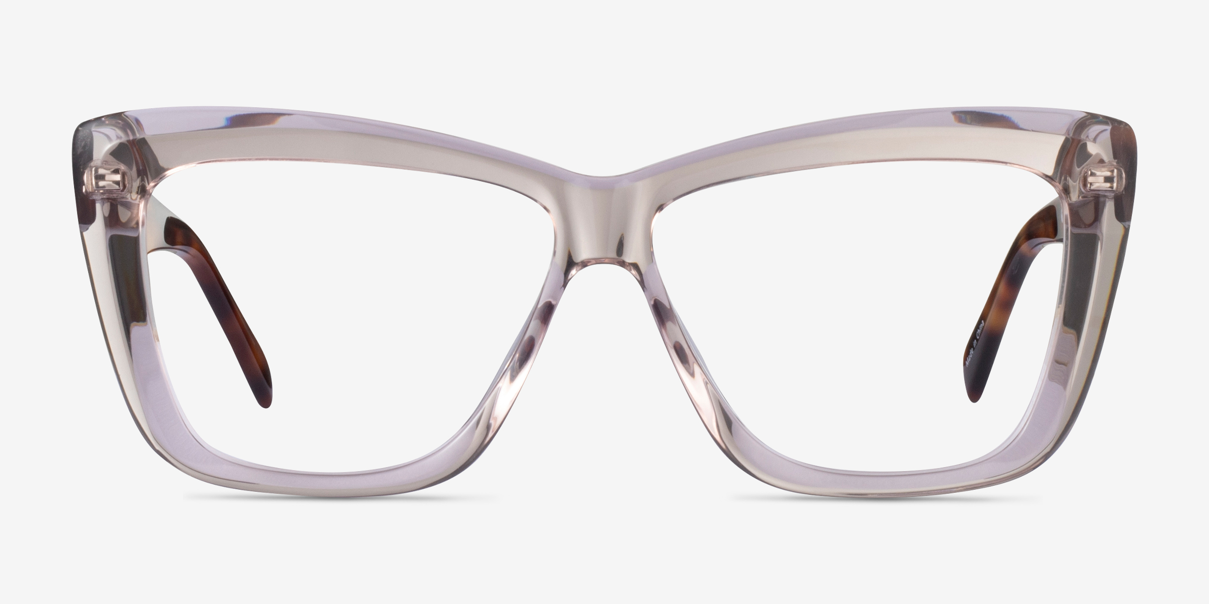 Scribble Crystal Light Brown AcétateMontures de lunettes de vue d'EyeBuyDirect, Vue de Face