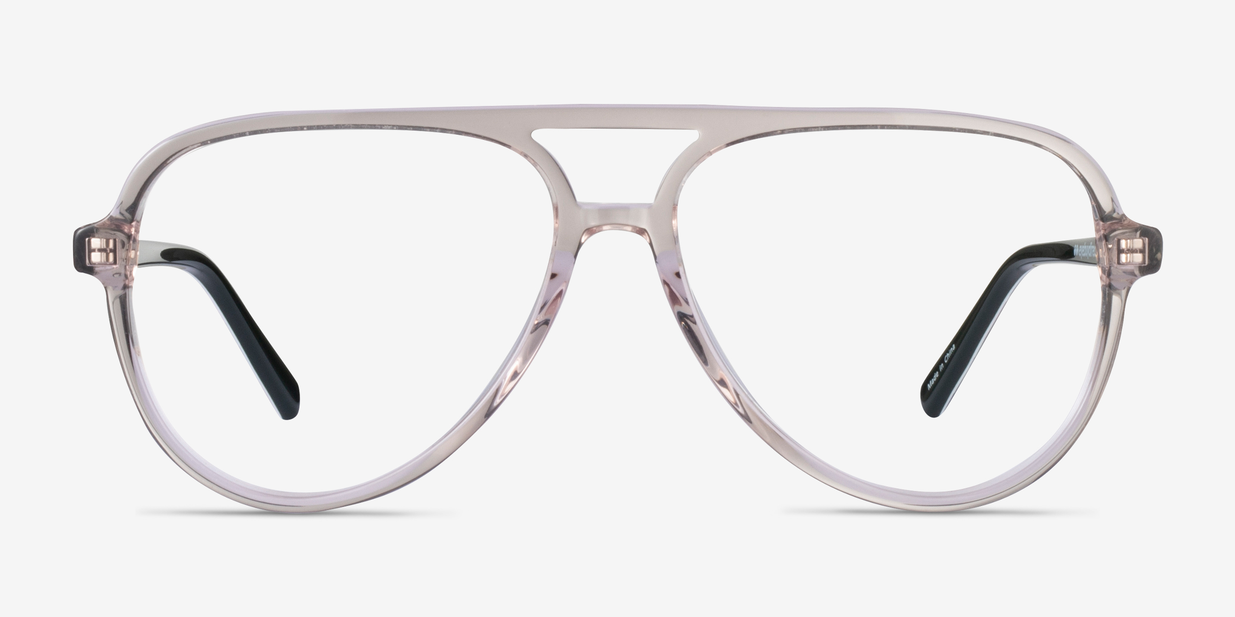 Loft Crystal Light Brown AcétateMontures de lunettes de vue d'EyeBuyDirect, Vue de Face