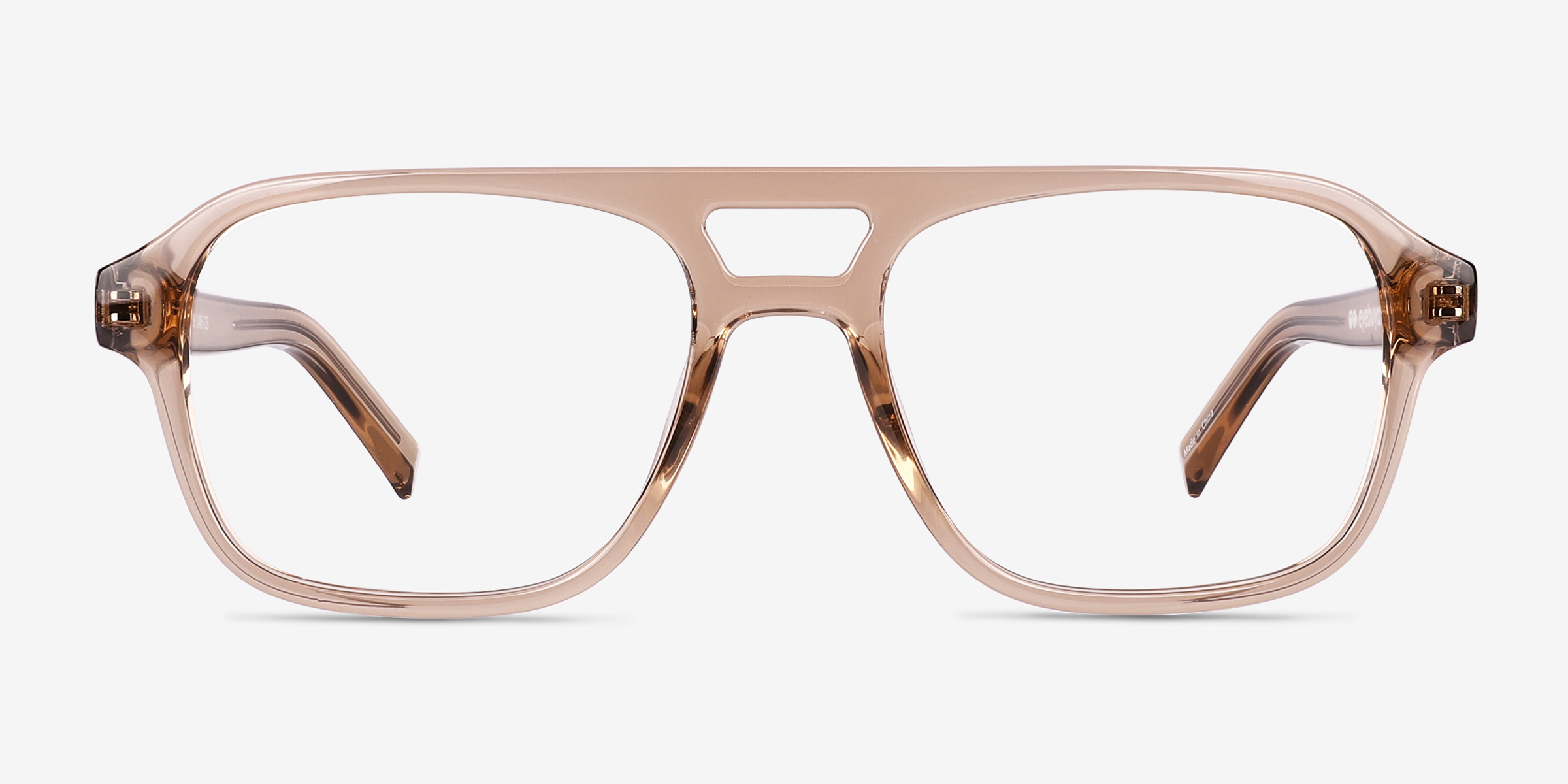 Conifer Crystal Light Brown PlastiqueMontures de lunettes de vue d'EyeBuyDirect, Vue de Face