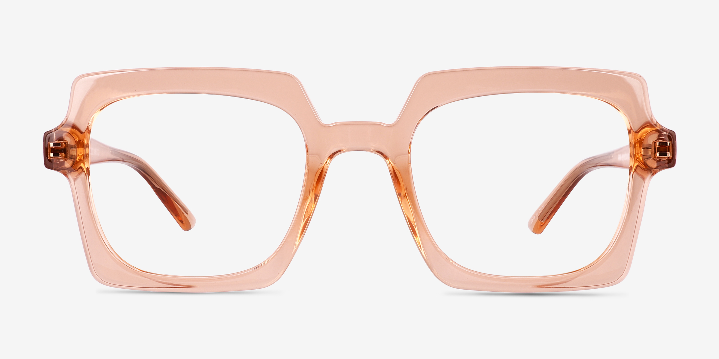 Walnut Crystal Orange PlastiqueMontures de lunettes de vue d'EyeBuyDirect, Vue de Face