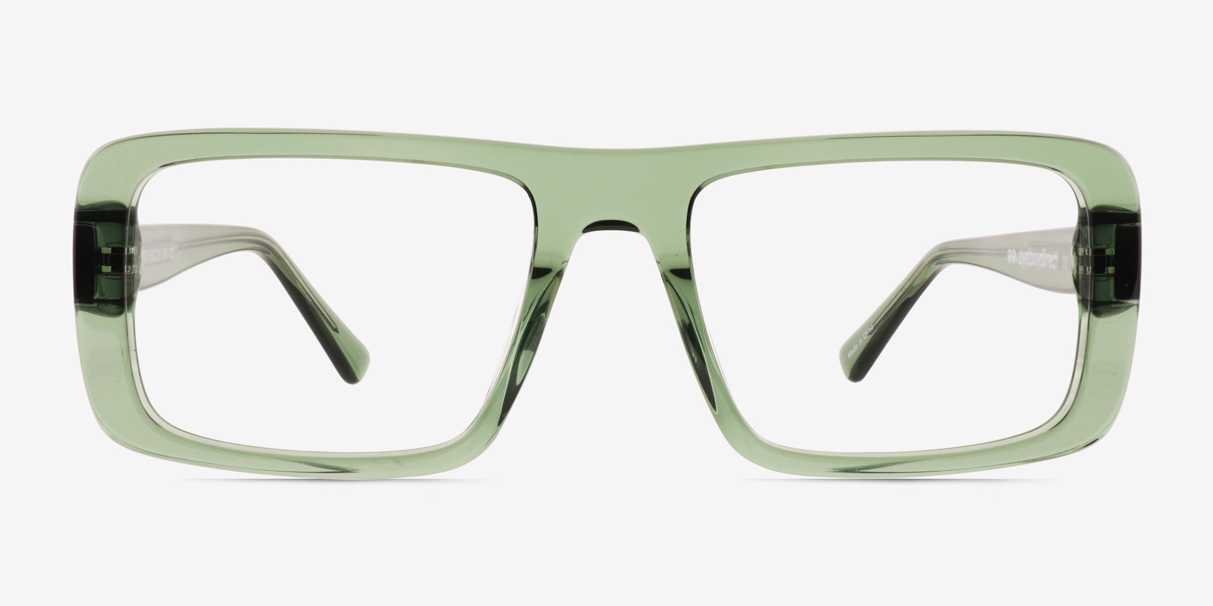 Elapso Clear Green AcétateMontures de lunettes de vue d'EyeBuyDirect, Vue de Face