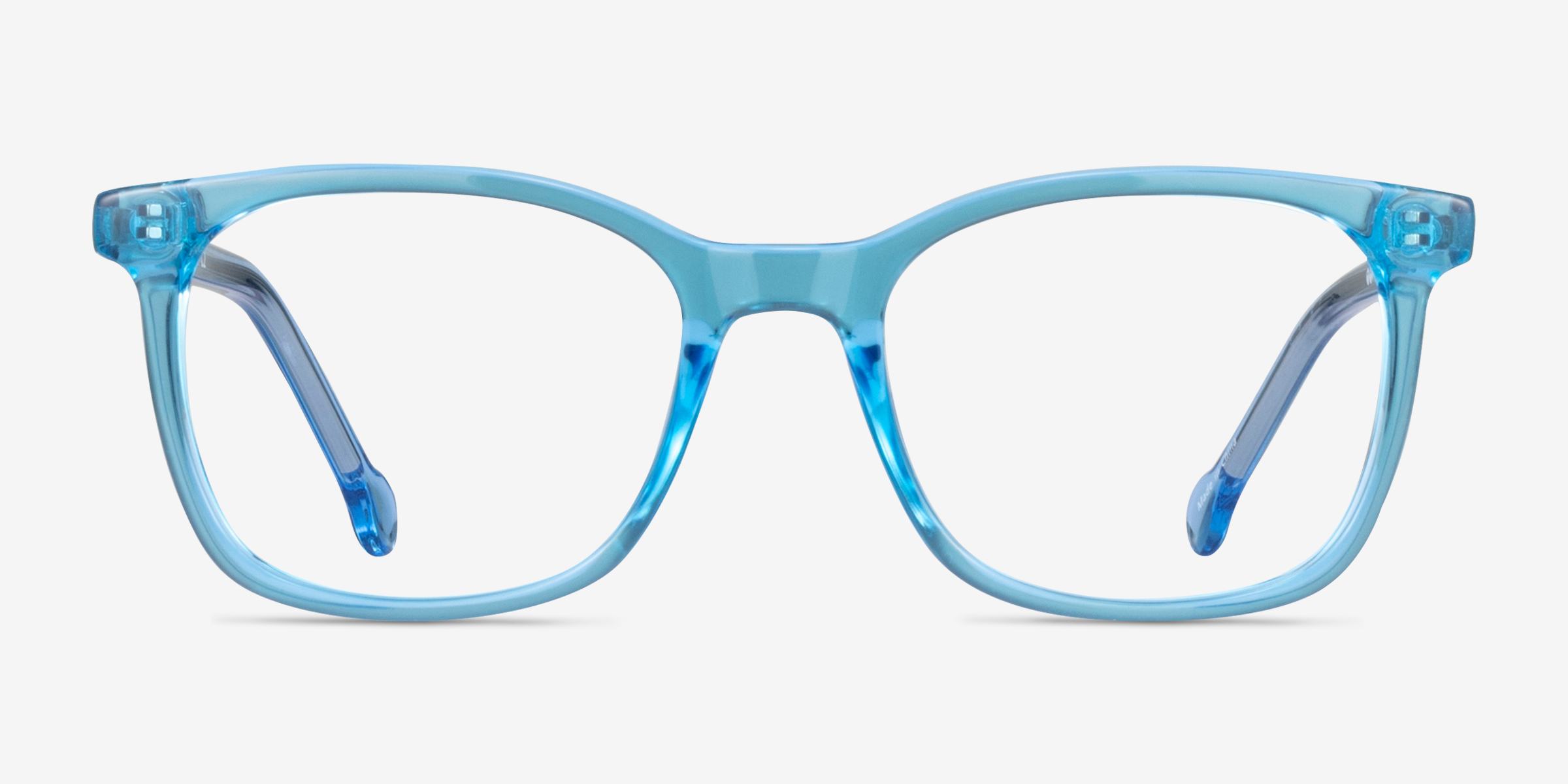 Jubilee Clear Blue PlastiqueMontures de lunettes de vue d'EyeBuyDirect, Vue de Face