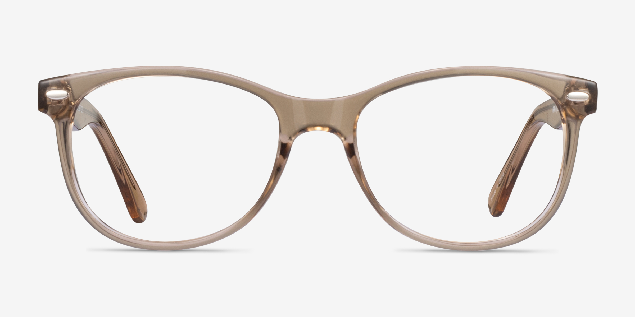 Skedaddle Clear Champagne PlastiqueMontures de lunettes de vue d'EyeBuyDirect, Vue de Face