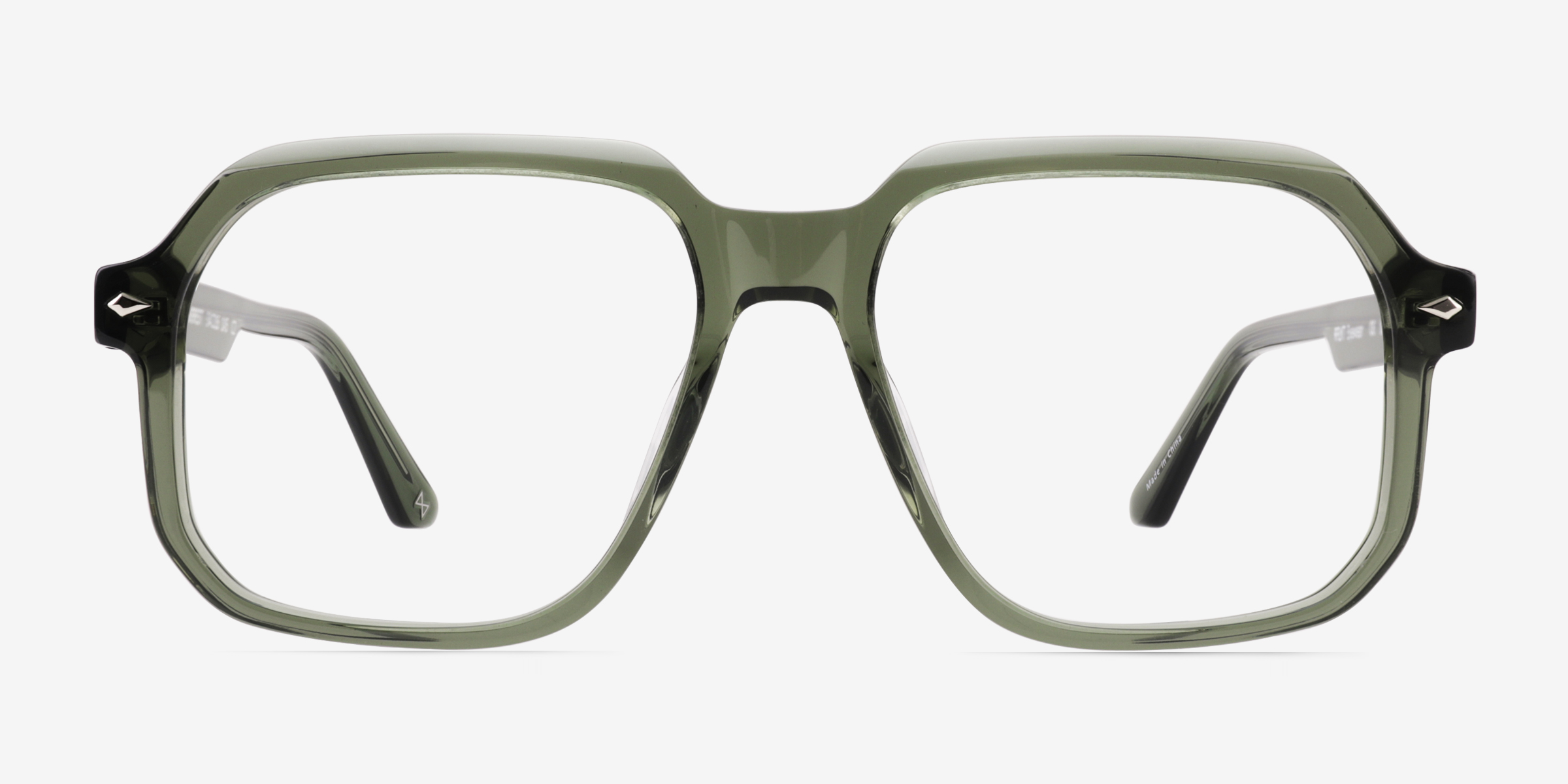 Everest Crystal Green Éco-responsableMontures de lunettes de vue d'EyeBuyDirect, Vue de Face